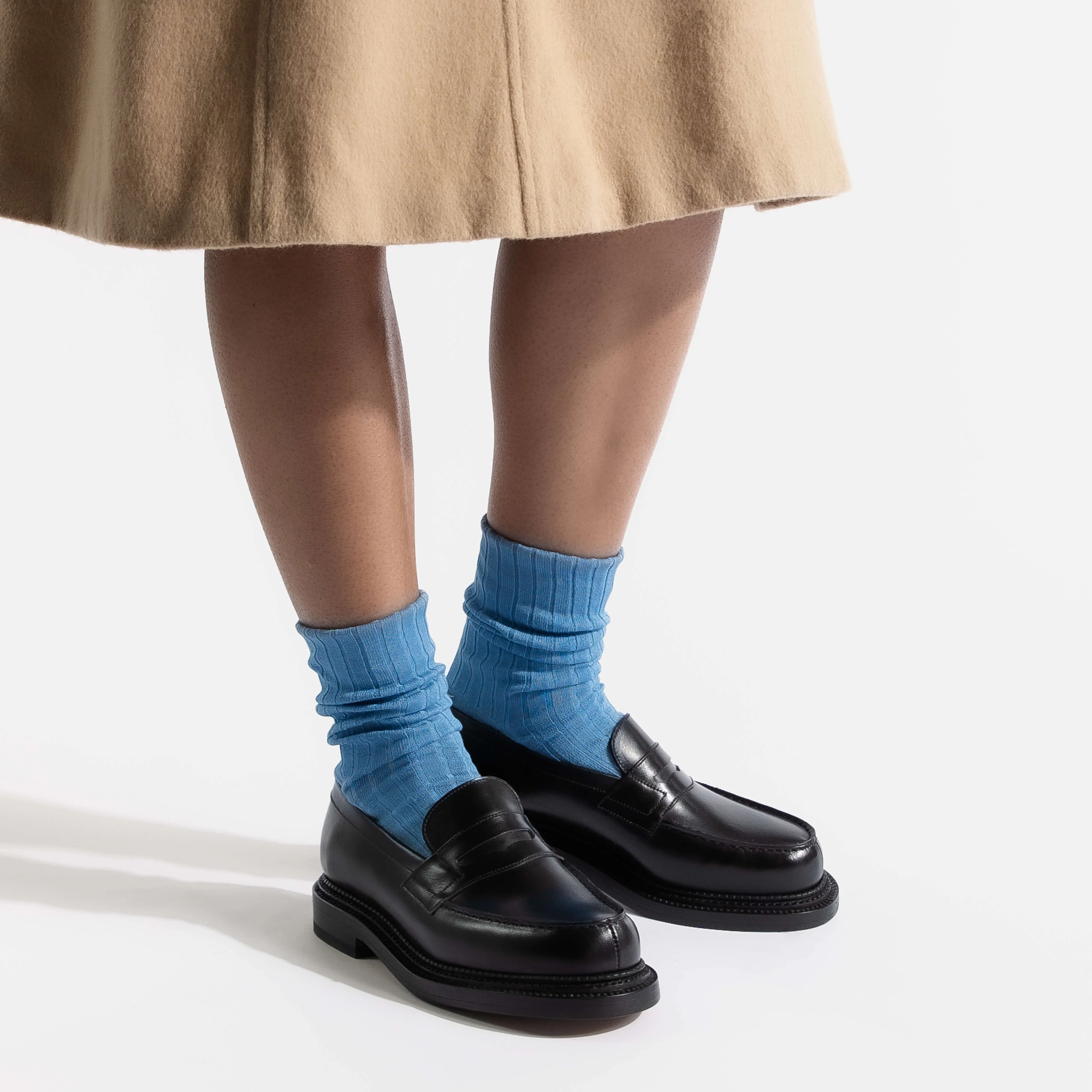 Mocassin 180 Triple semelle [femme cuir lisse noir] - Image 5
