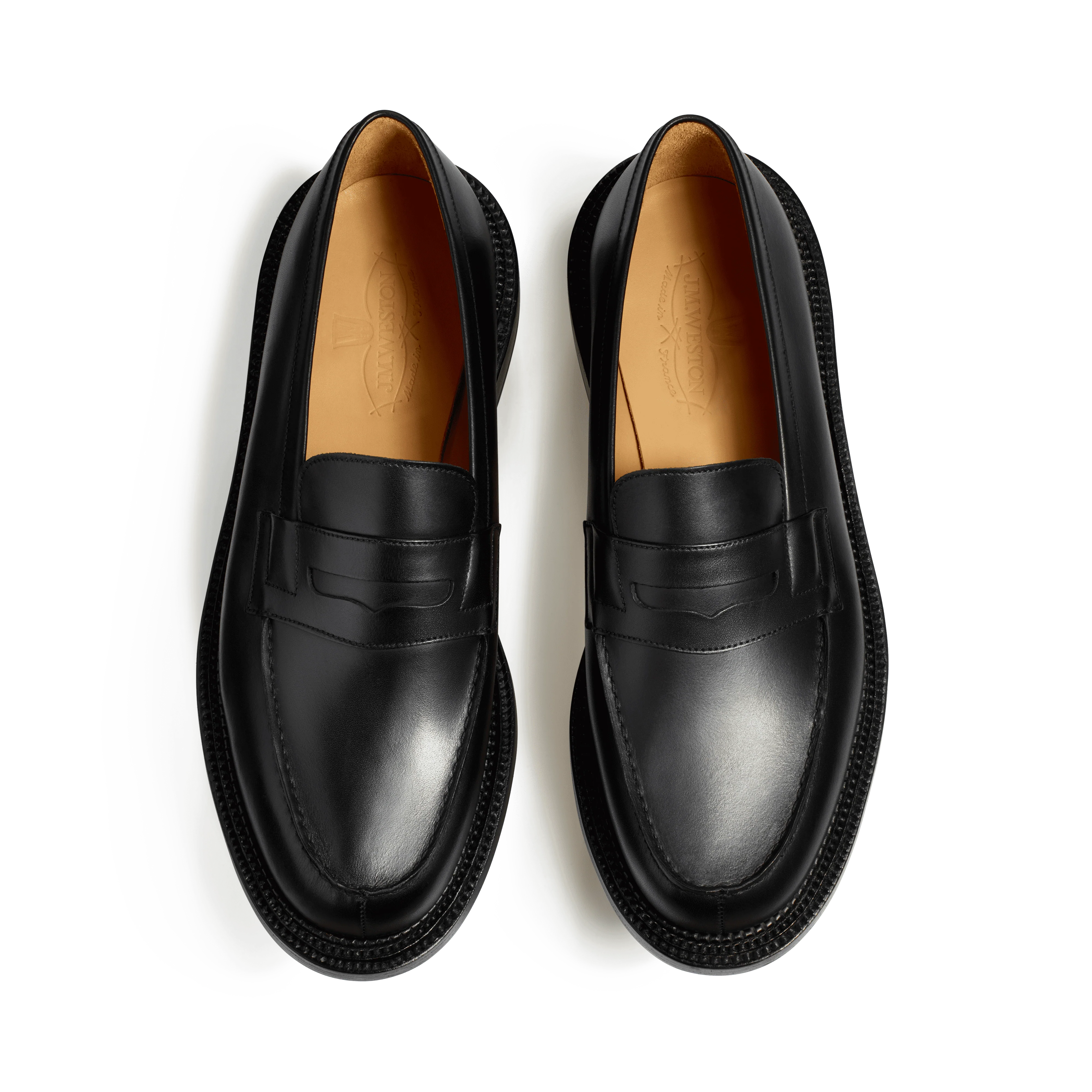 Mocassin 180 Triple semelle [homme cuir lisse noir] - Image 3