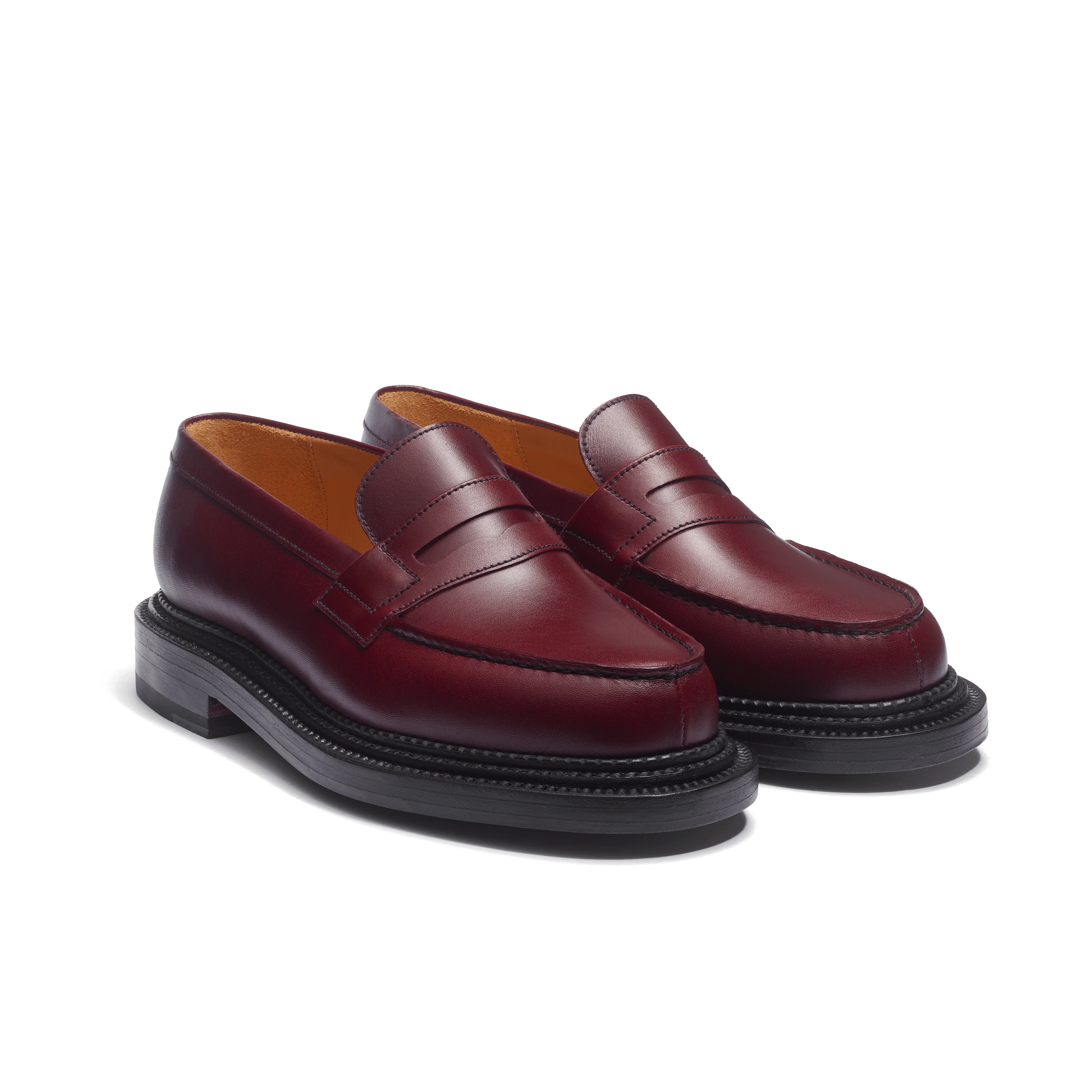 Mocassin 180 Triple semelle [femme cuir veau box bordeaux toucan] - Image 2