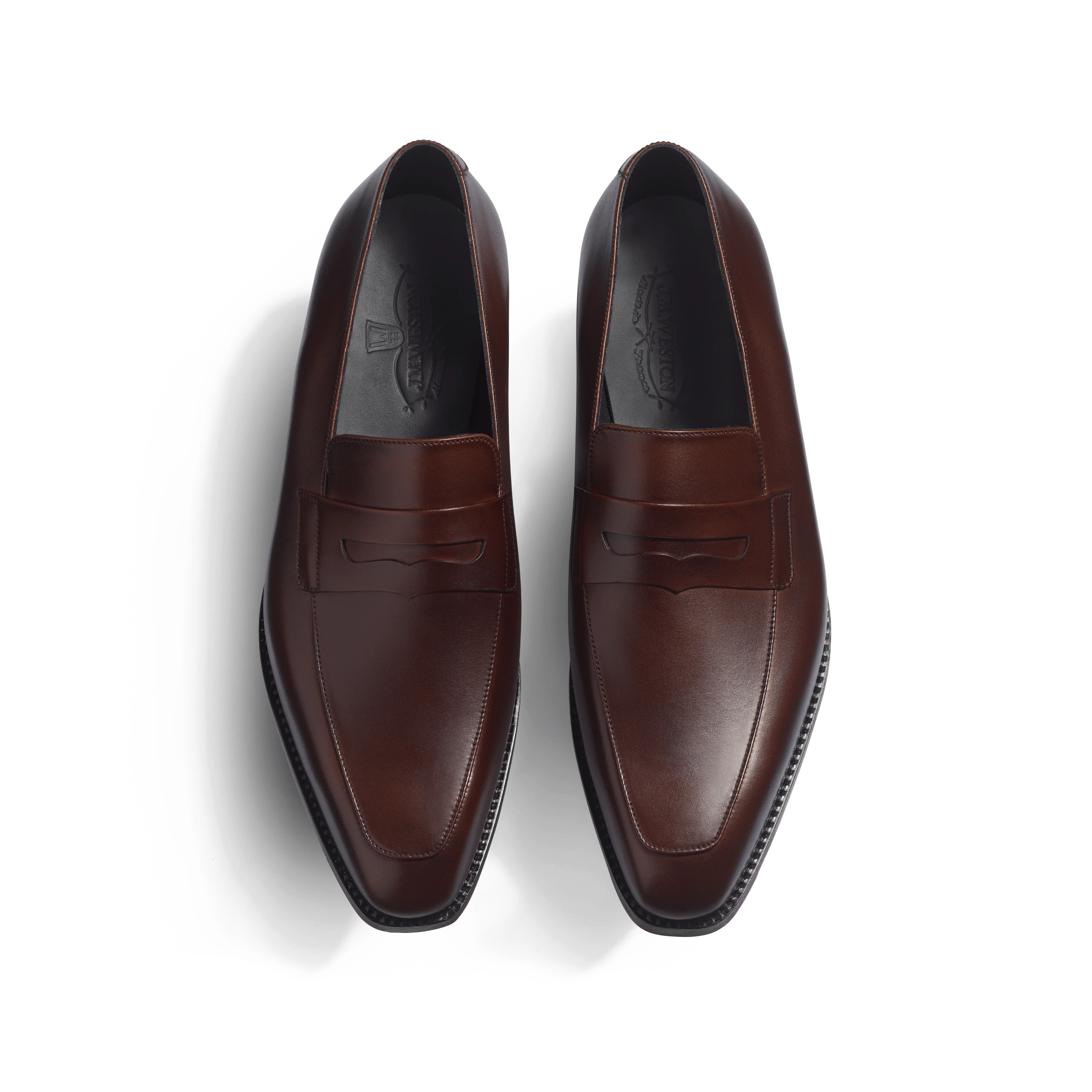 Mocassin à bride Fusain [Homme cuir veau box nuancé café] - Image 3