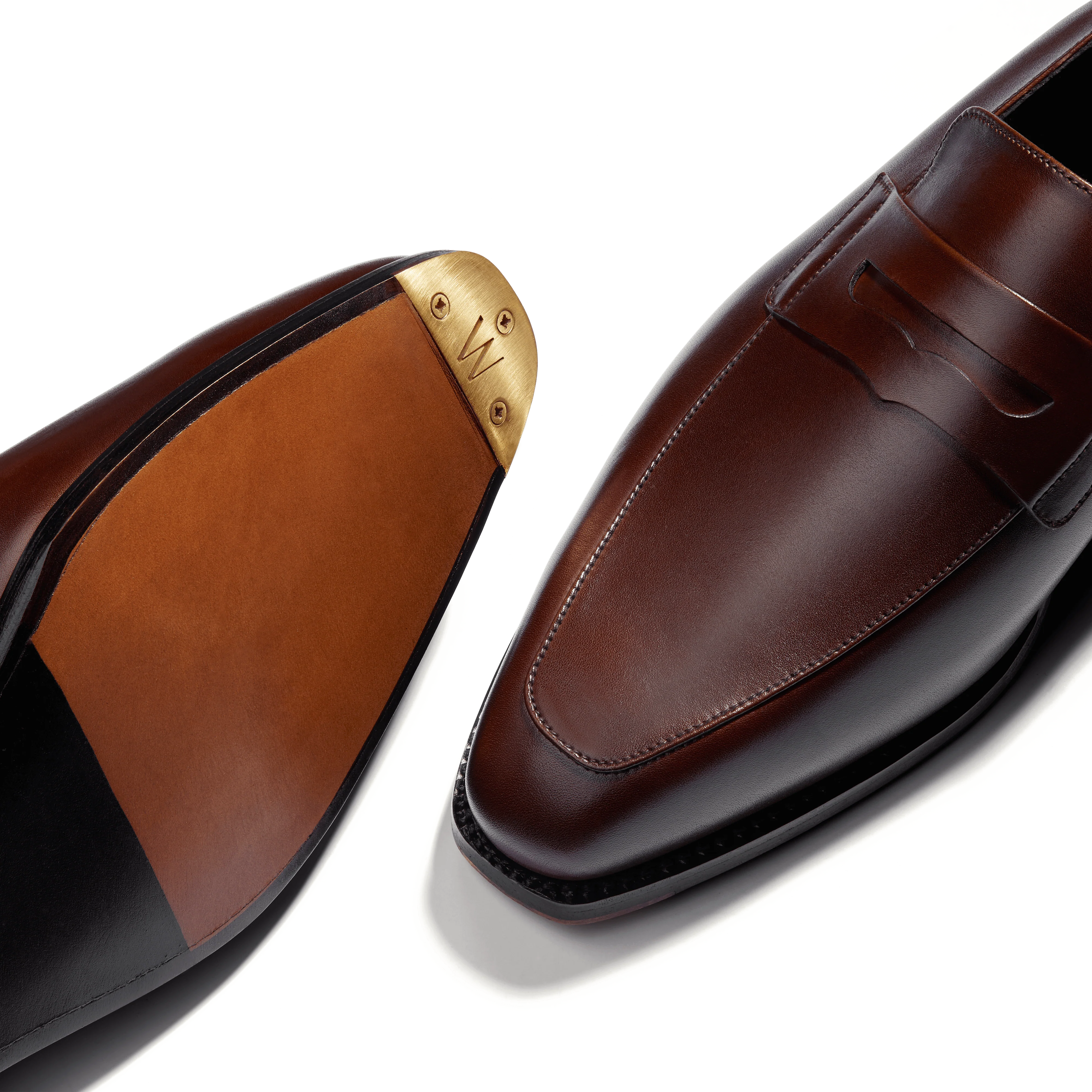 Mocassin à bride Fusain [Homme cuir veau box nuancé café] - Image 5