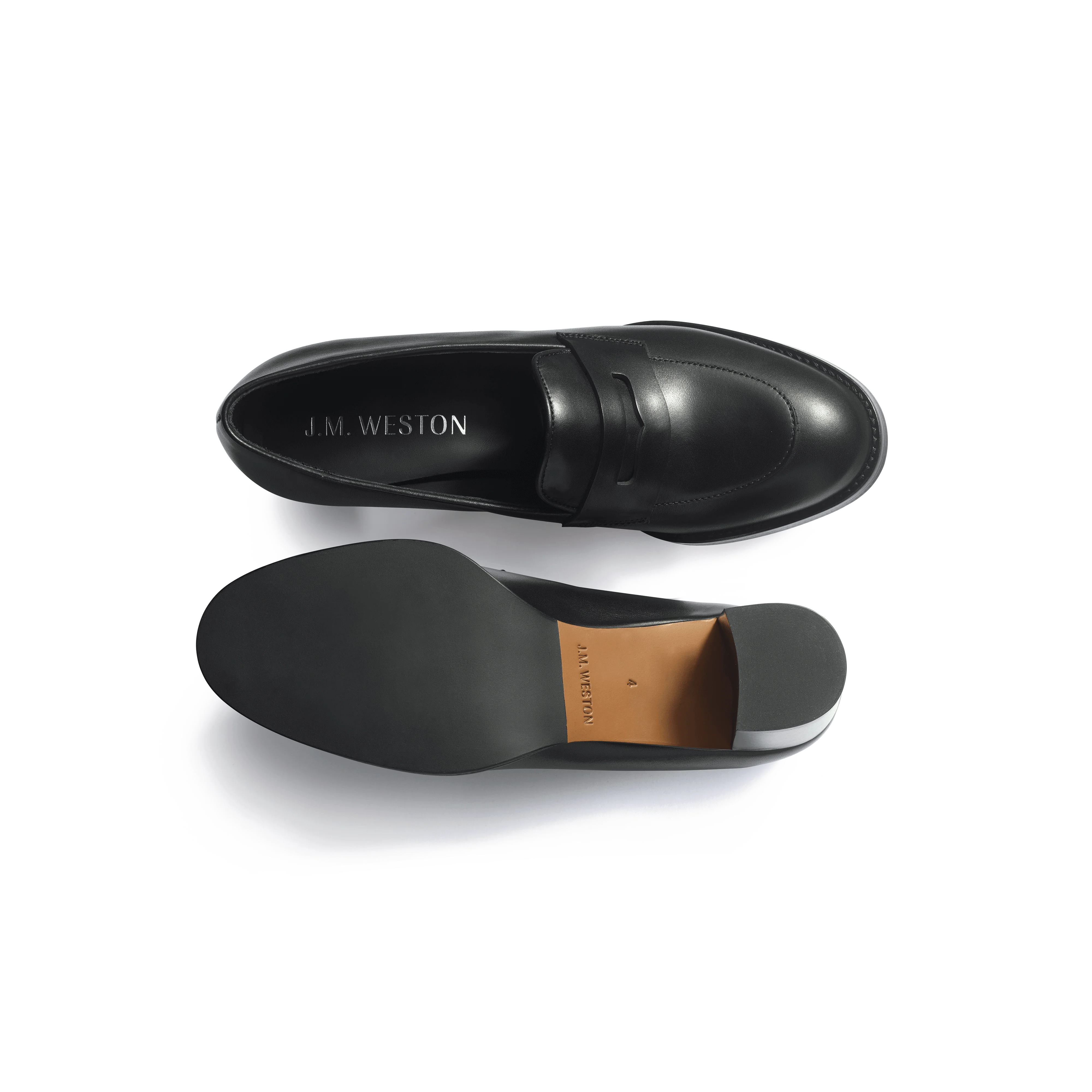 Mocassin à talon 5,5 cm [femme cuir lisse noir] - Image 4