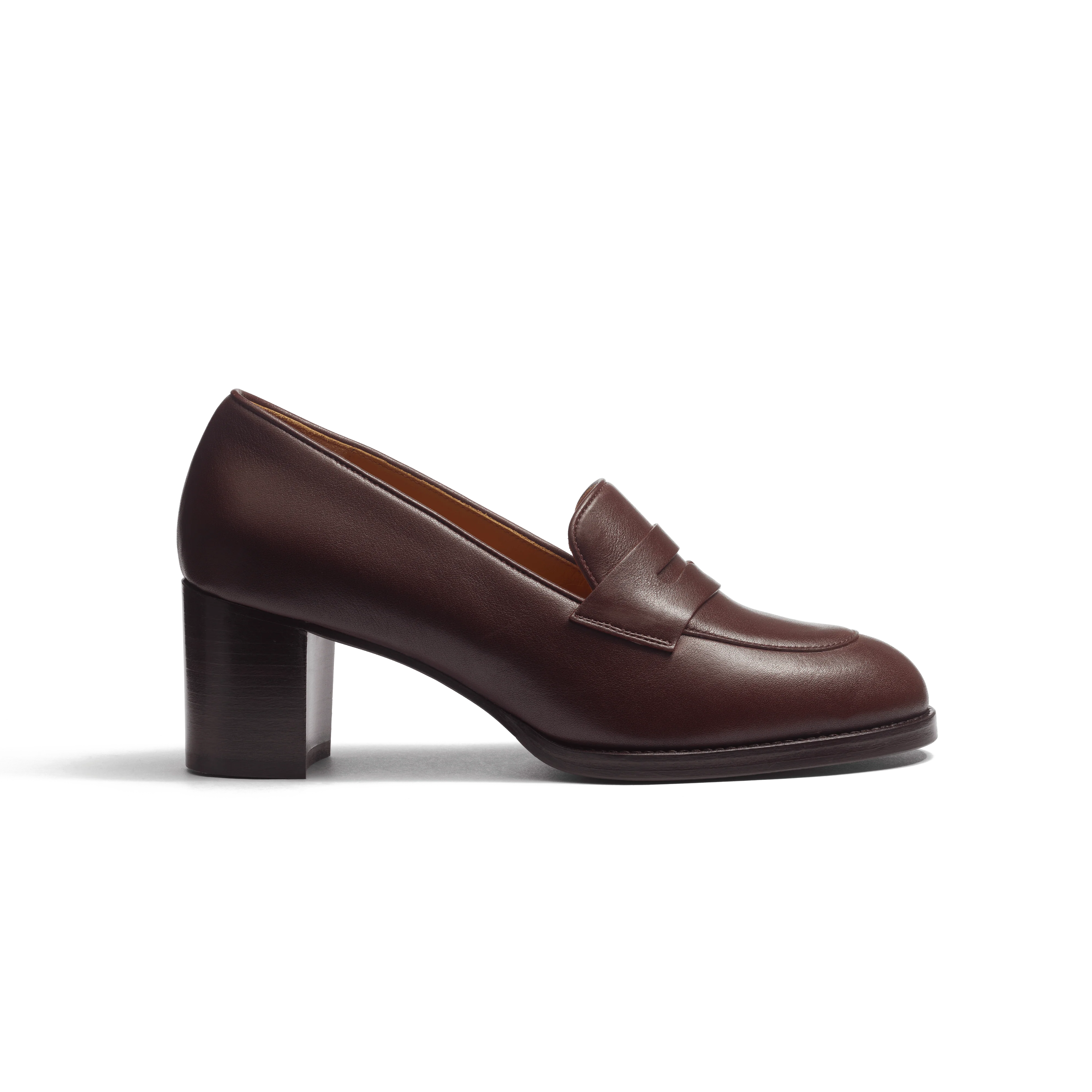 Mocassin à talon 5,5 cm [femme cuir veau lisse bordeaux]