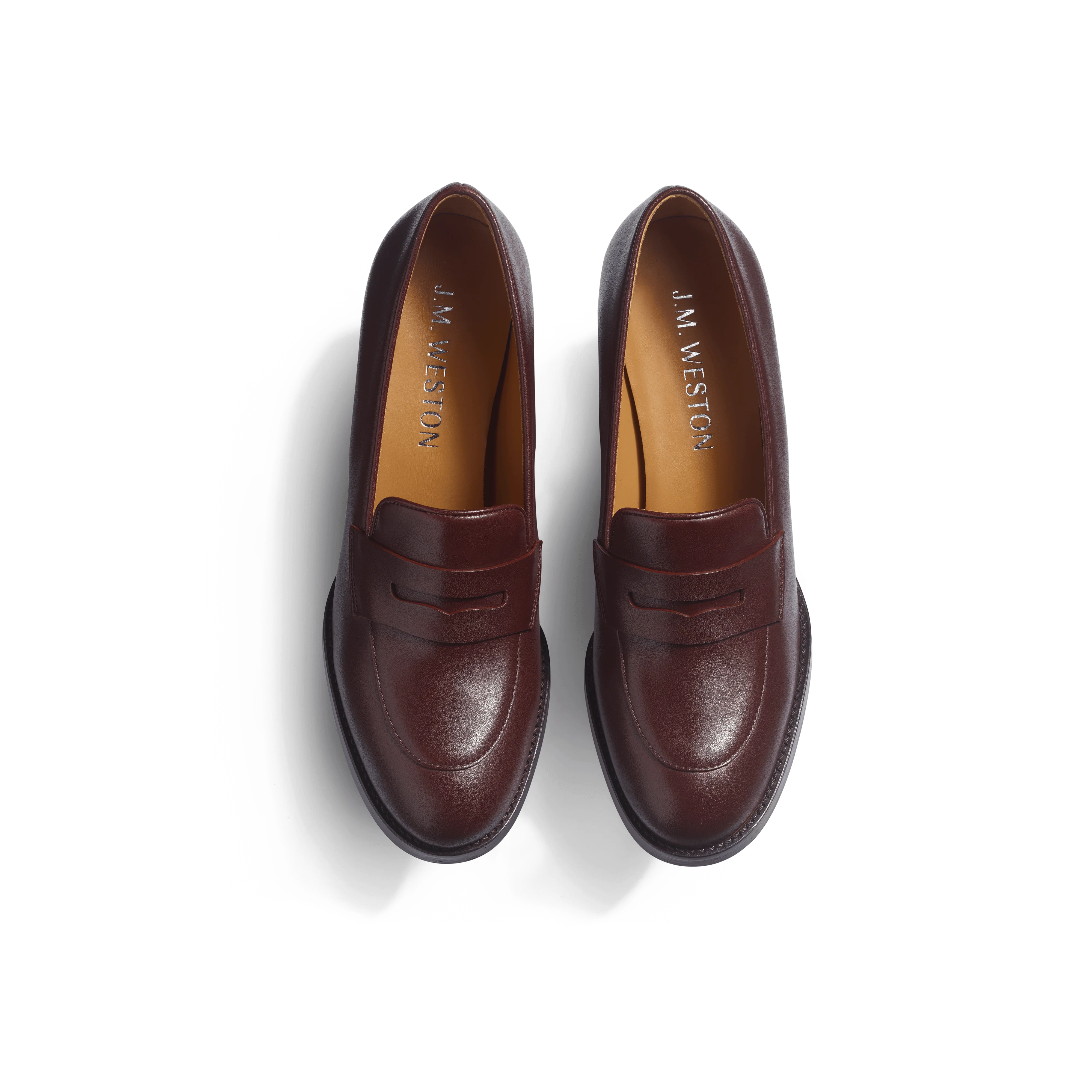 Mocassin à talon 5,5 cm [femme cuir veau lisse bordeaux] - Image 3