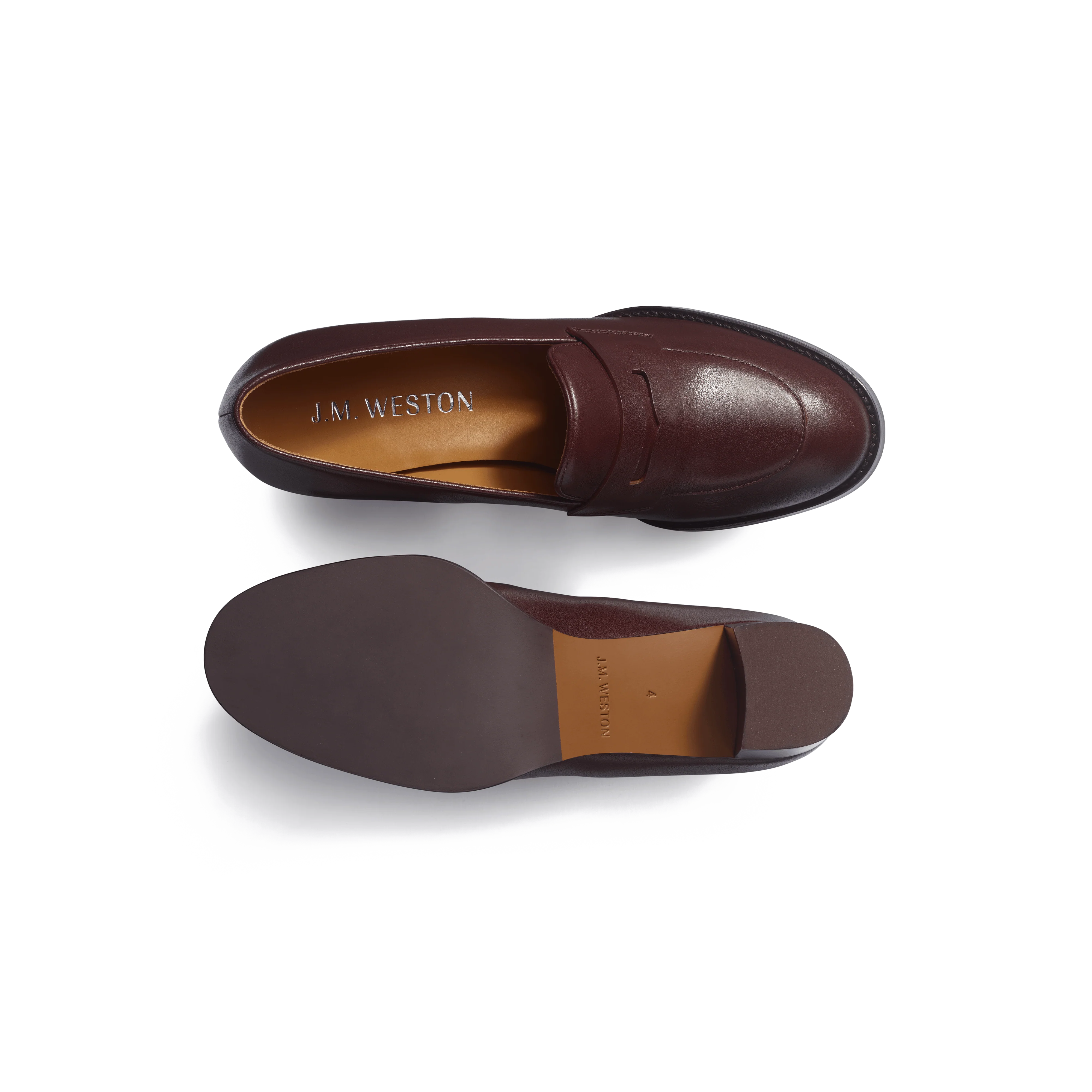 Mocassin à talon 5,5 cm [femme cuir veau lisse bordeaux] - Image 4