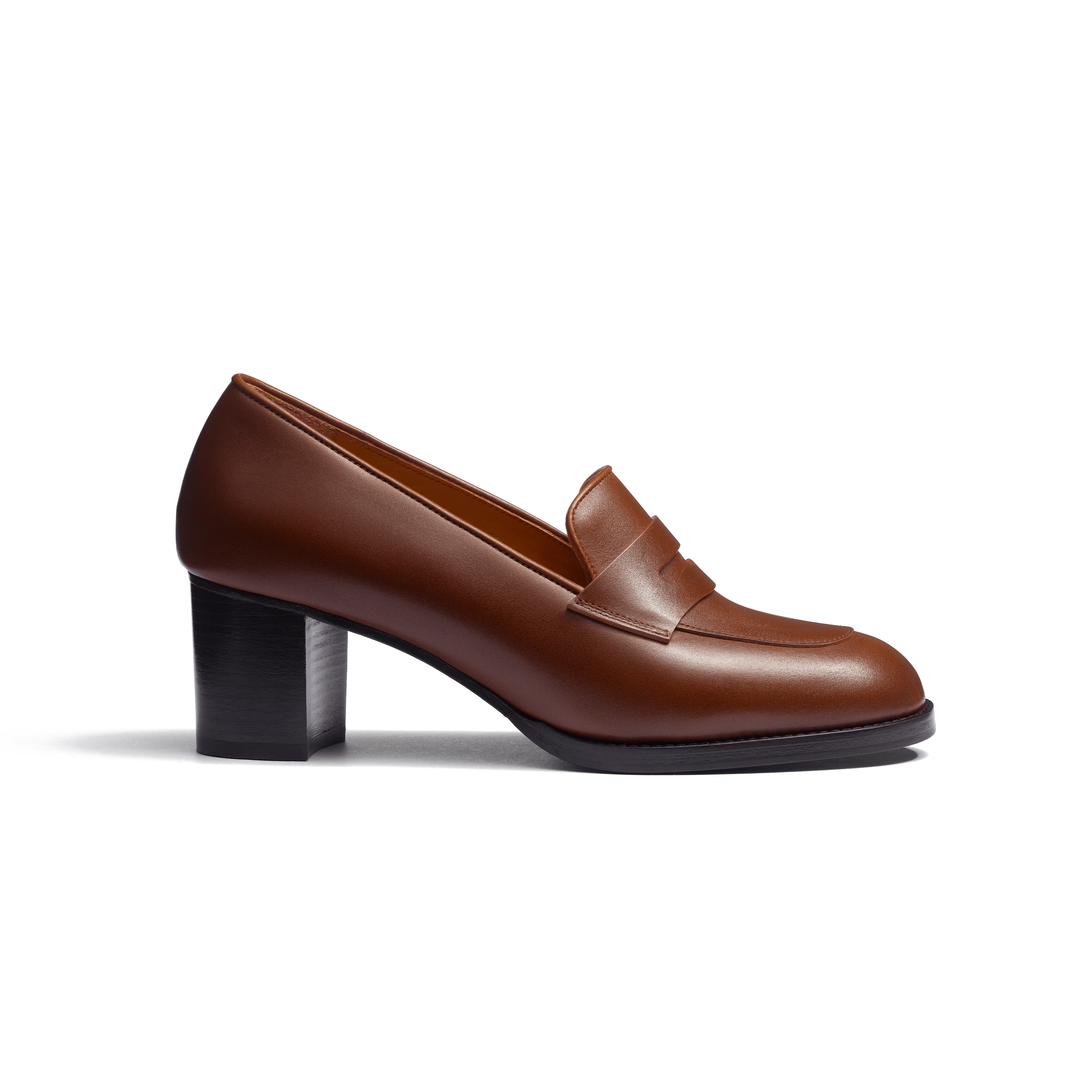 Mocassin à talon 5,5 cm [femme cuir veau lissse marron bergeronnette]
