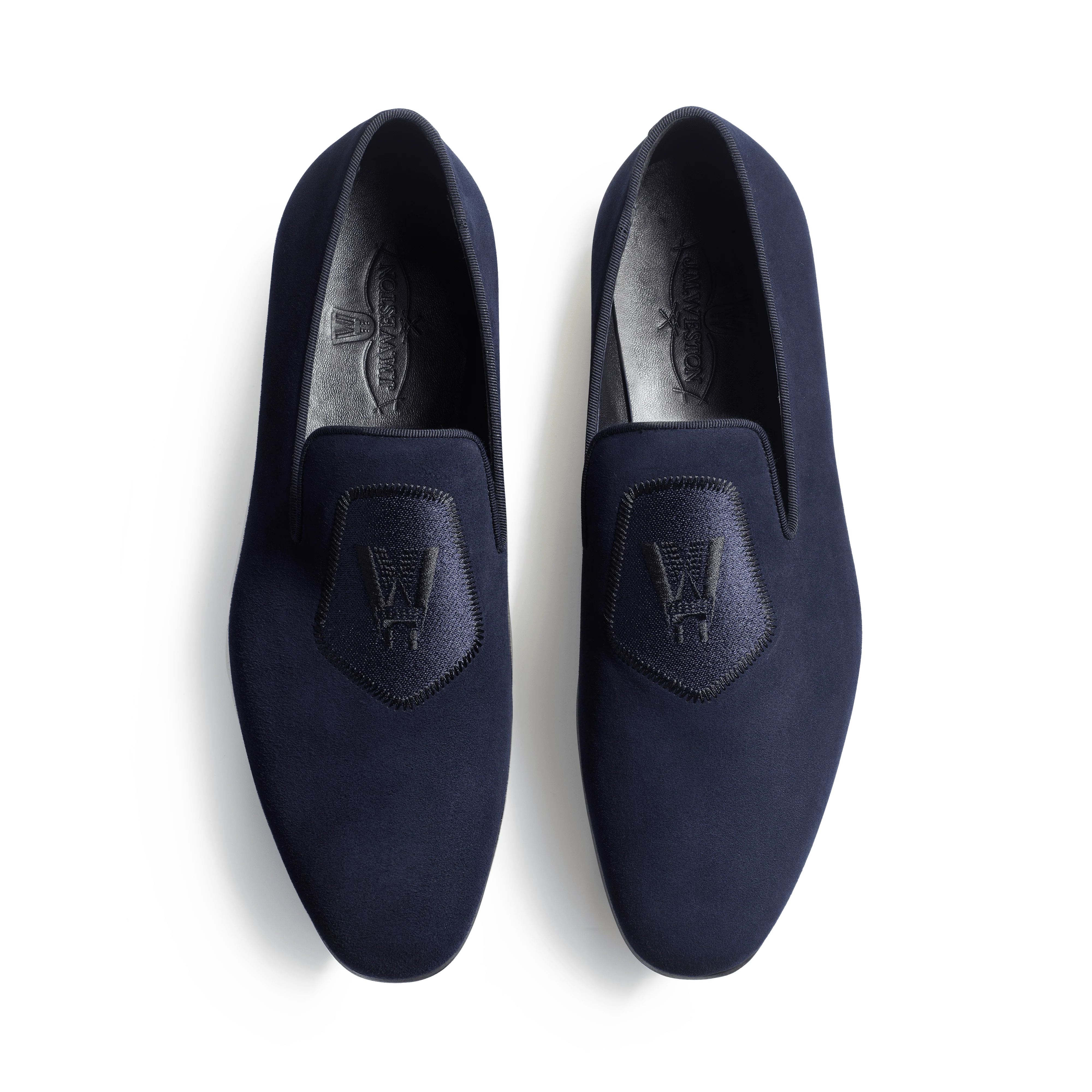 Mocassin Albi avec Blason [homme velours bleu marine] - Image 3