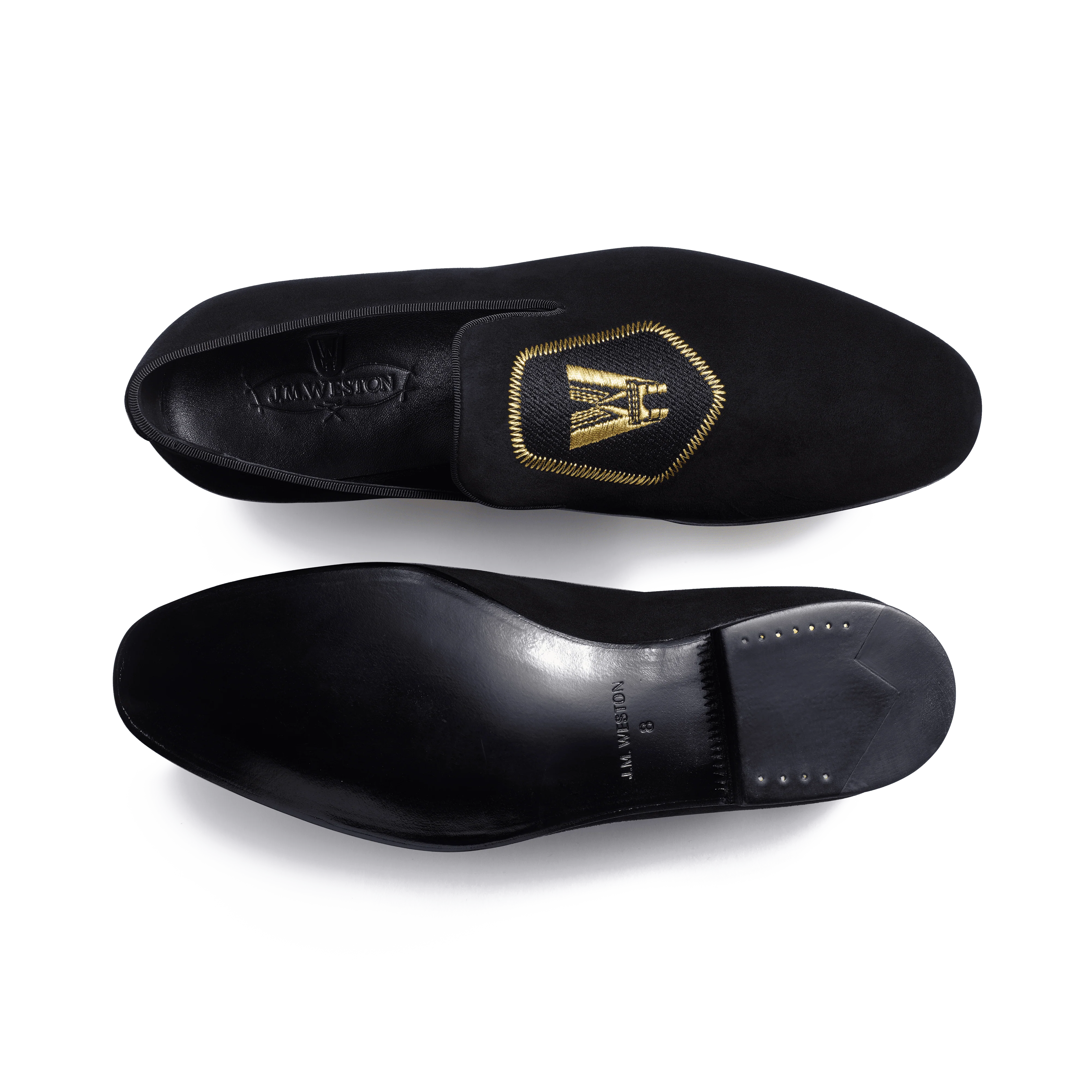 Mocassin Albi avec Blason [homme velours noir] - Image 4