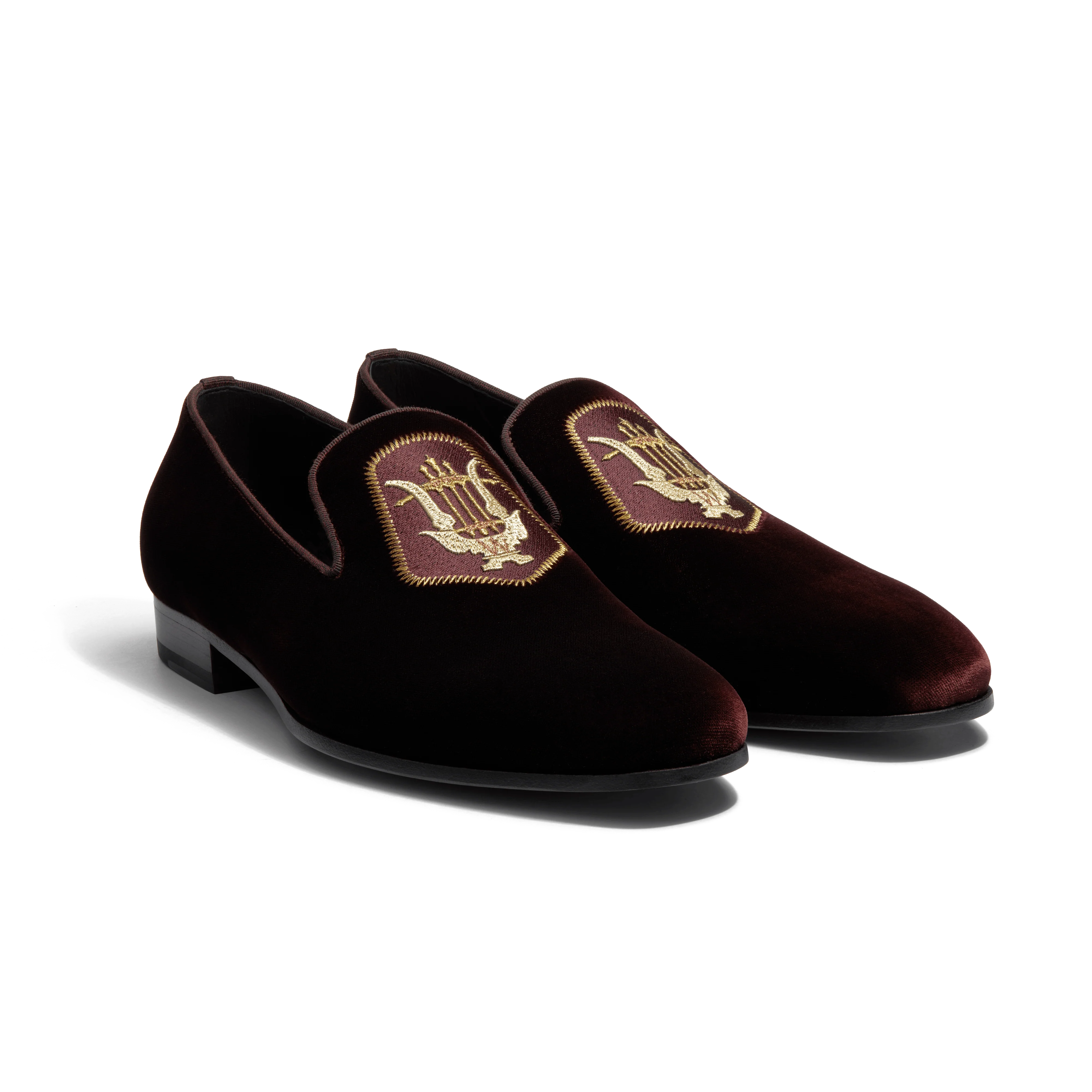 Mocassin Albi avec blason J.M. Weston x Opéra de Paris [homme velours textile bordeaux foncé] - Image 2