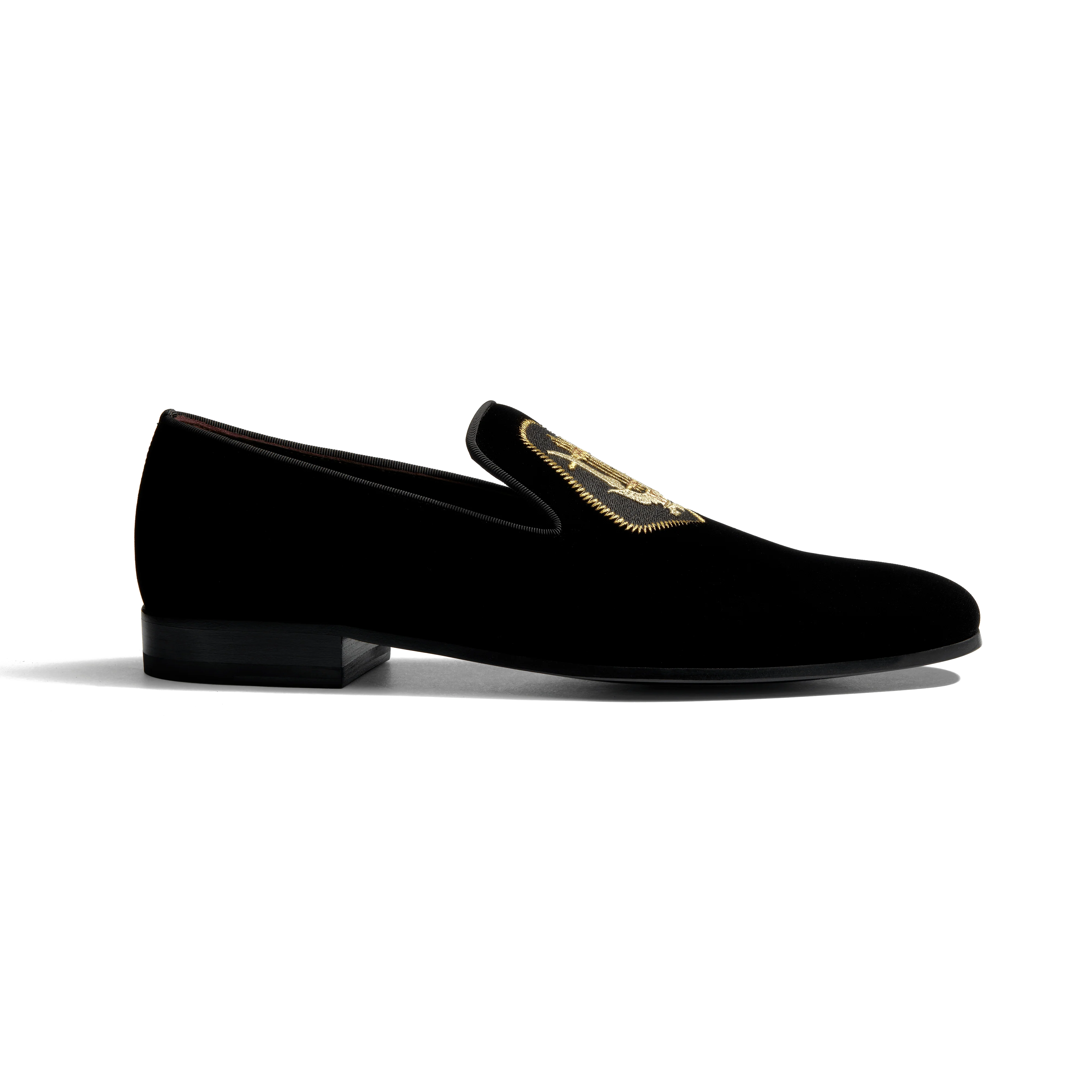 Mocassin Albi avec blason J.M. Weston x Opéra de Paris [homme cuir velours textile noir]