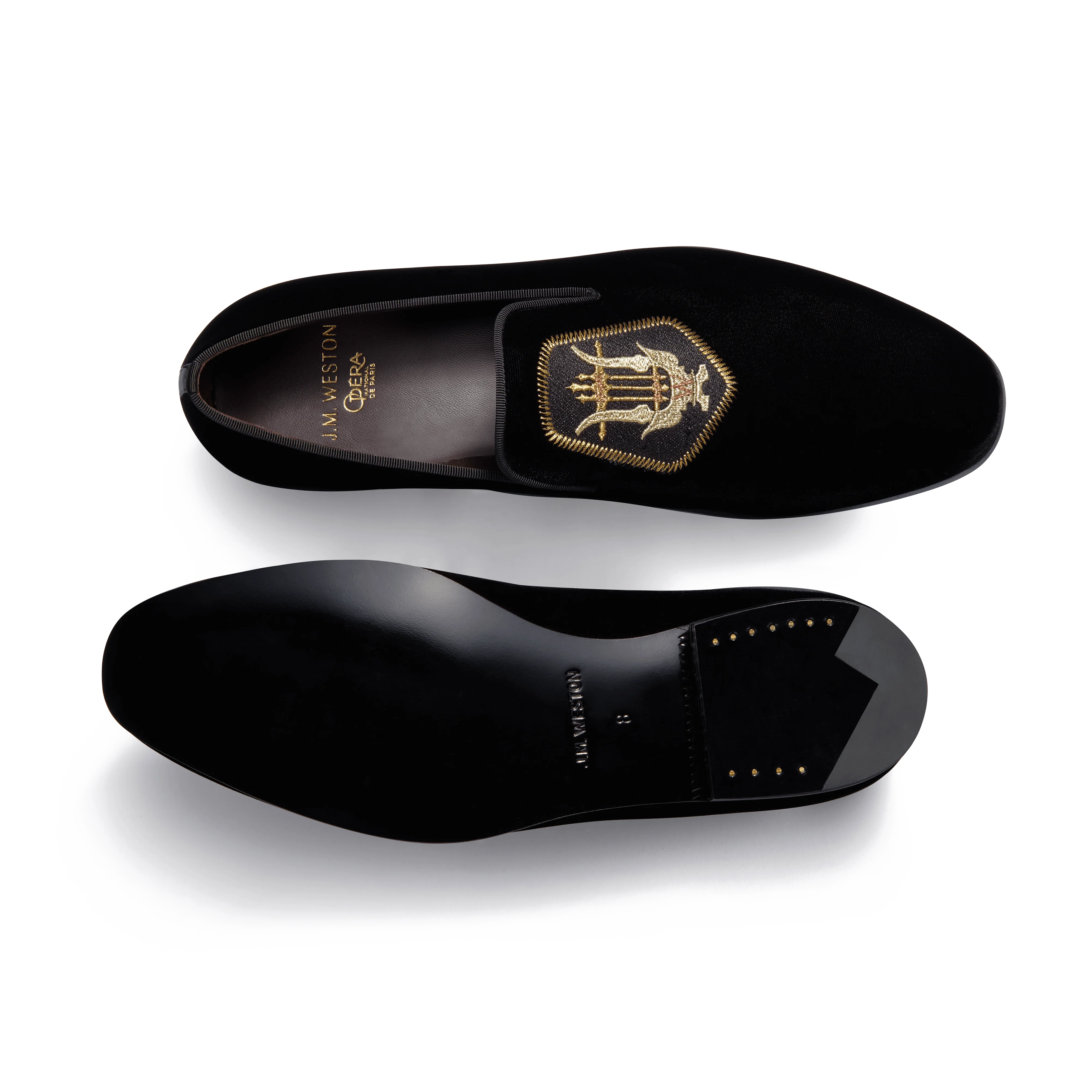 Mocassin Albi avec blason J.M. Weston x Opéra de Paris [homme cuir velours textile noir] - Image 4