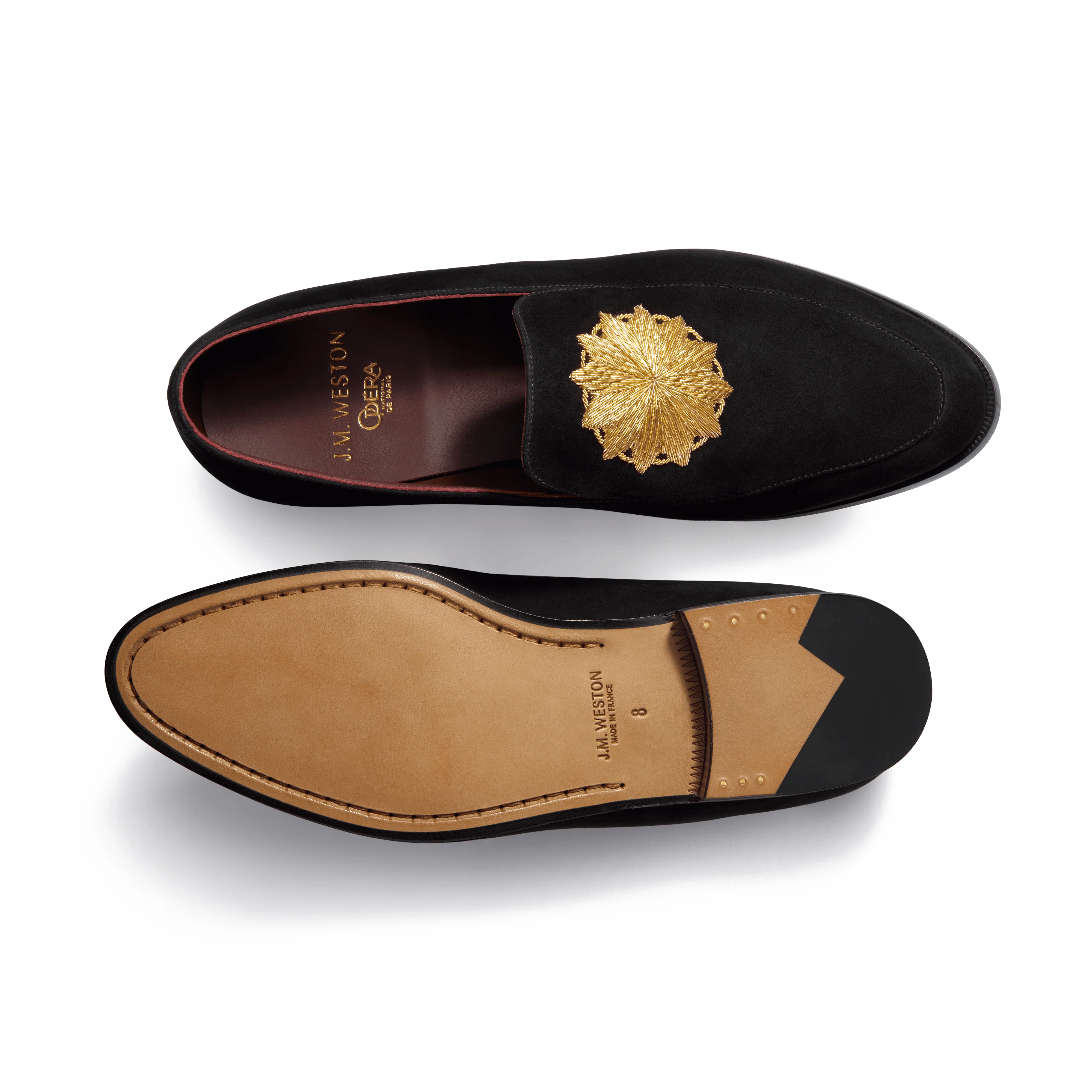 Mocassin brodé J.M. Weston x Opéra de Paris [homme cuir chèvre velours noir] - Image 4