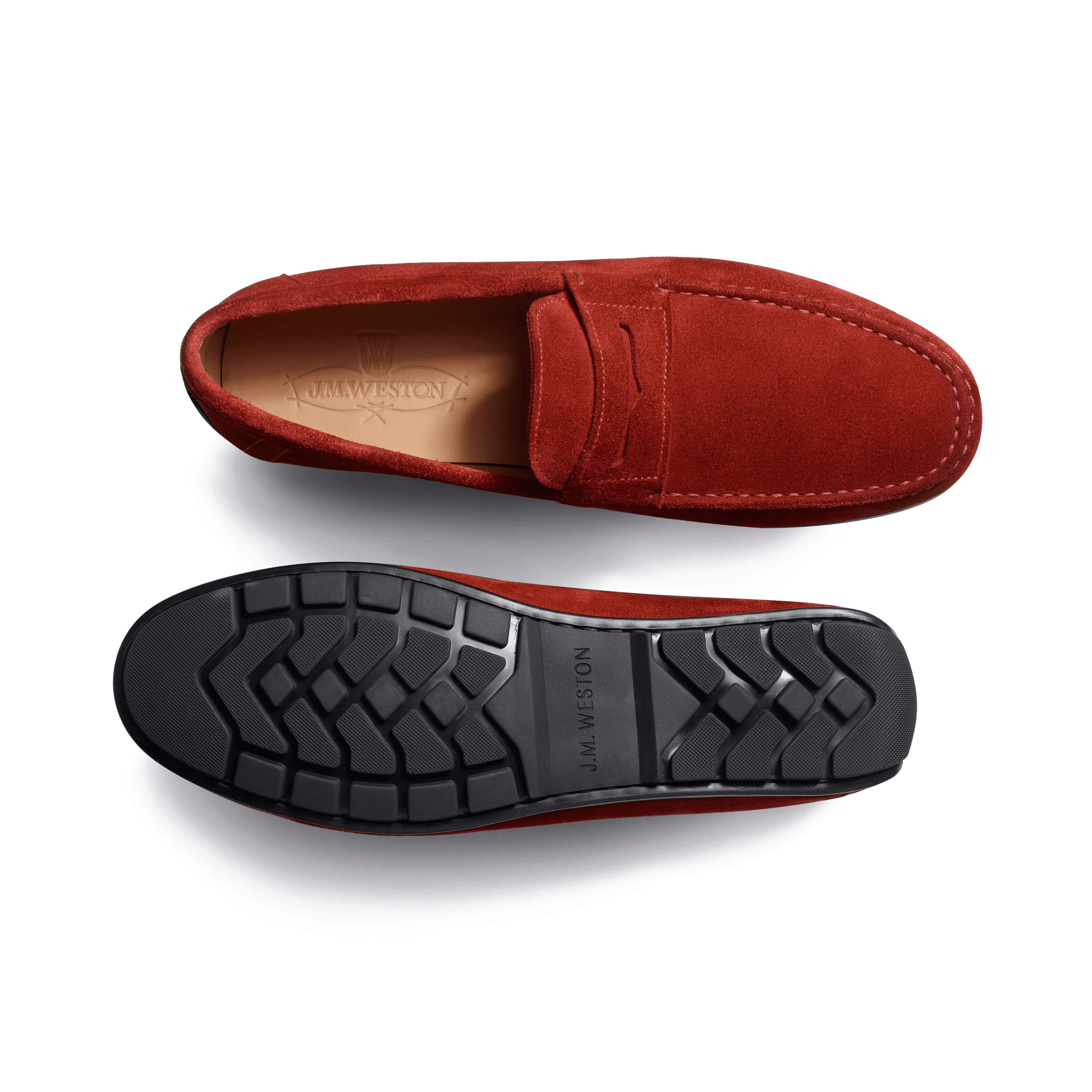 Mocassin de conduite à bride Ajaccio [homme velours rouge] - Image 4