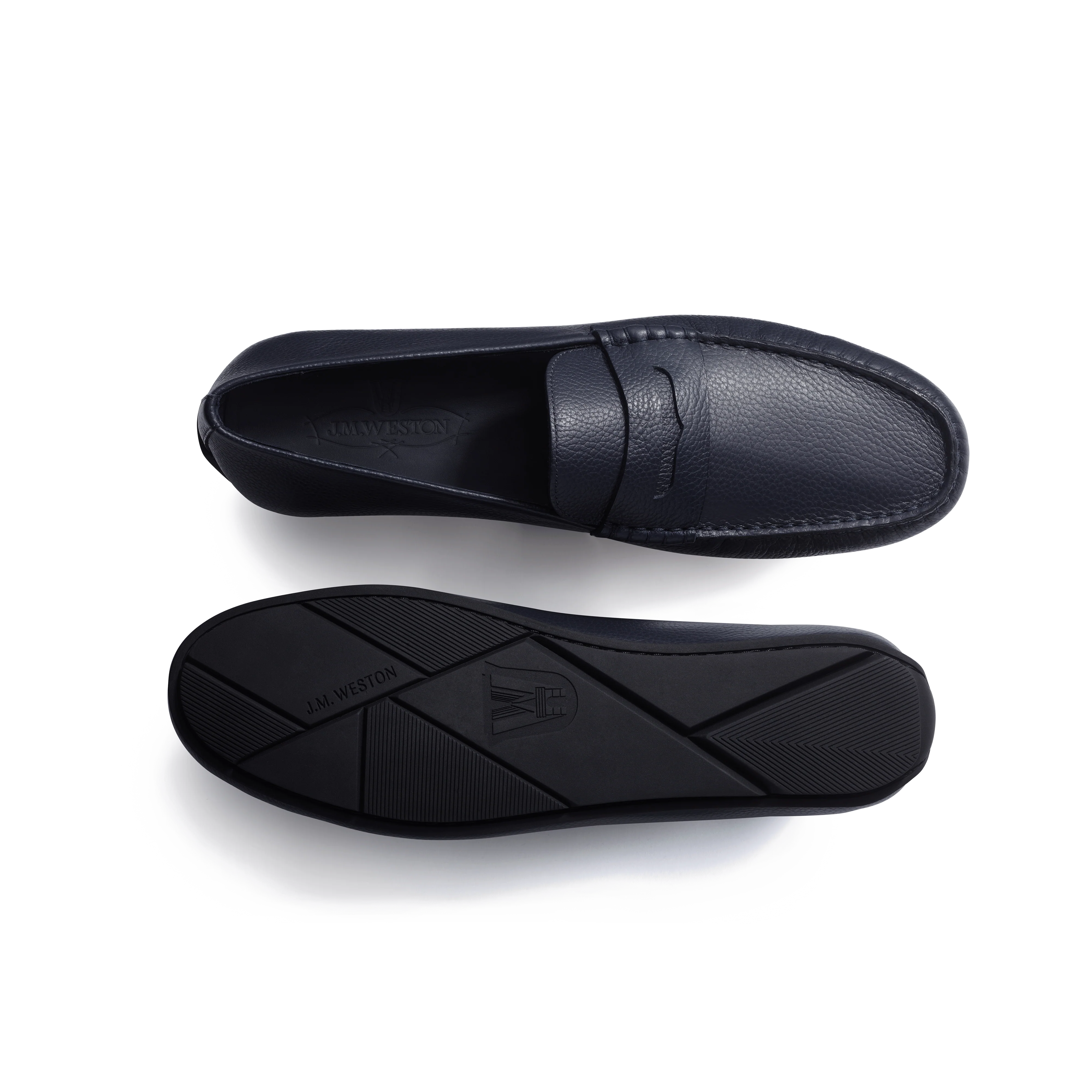 Mocassin de conduite Warning [homme cuir veau grainé marine] - Image 4