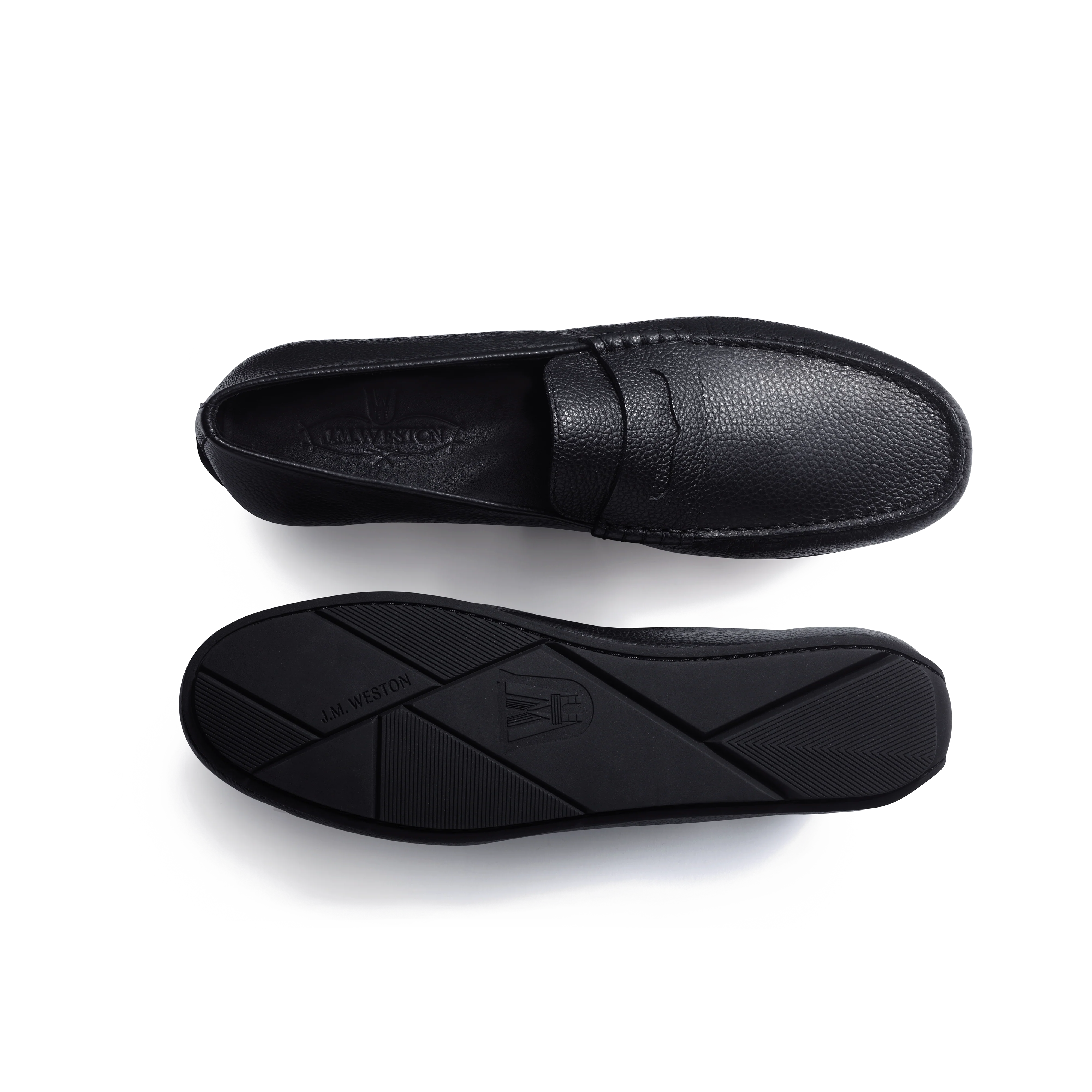 Mocassin de conduite Warning [homme cuir veau grainé noir] - Image 4