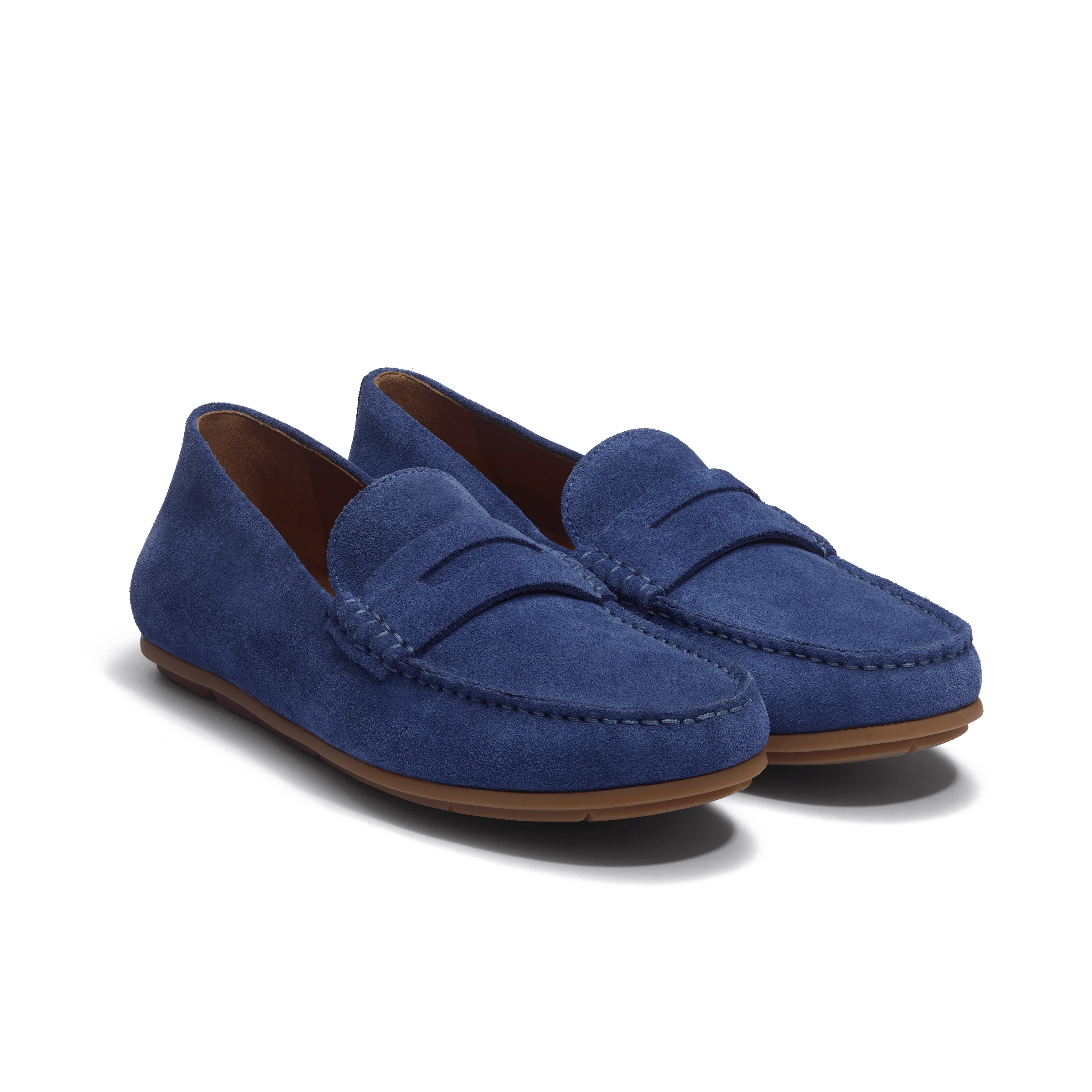 Mocassin de conduite Warning [homme cuir veau velours bleu de Limoges] - Image 2