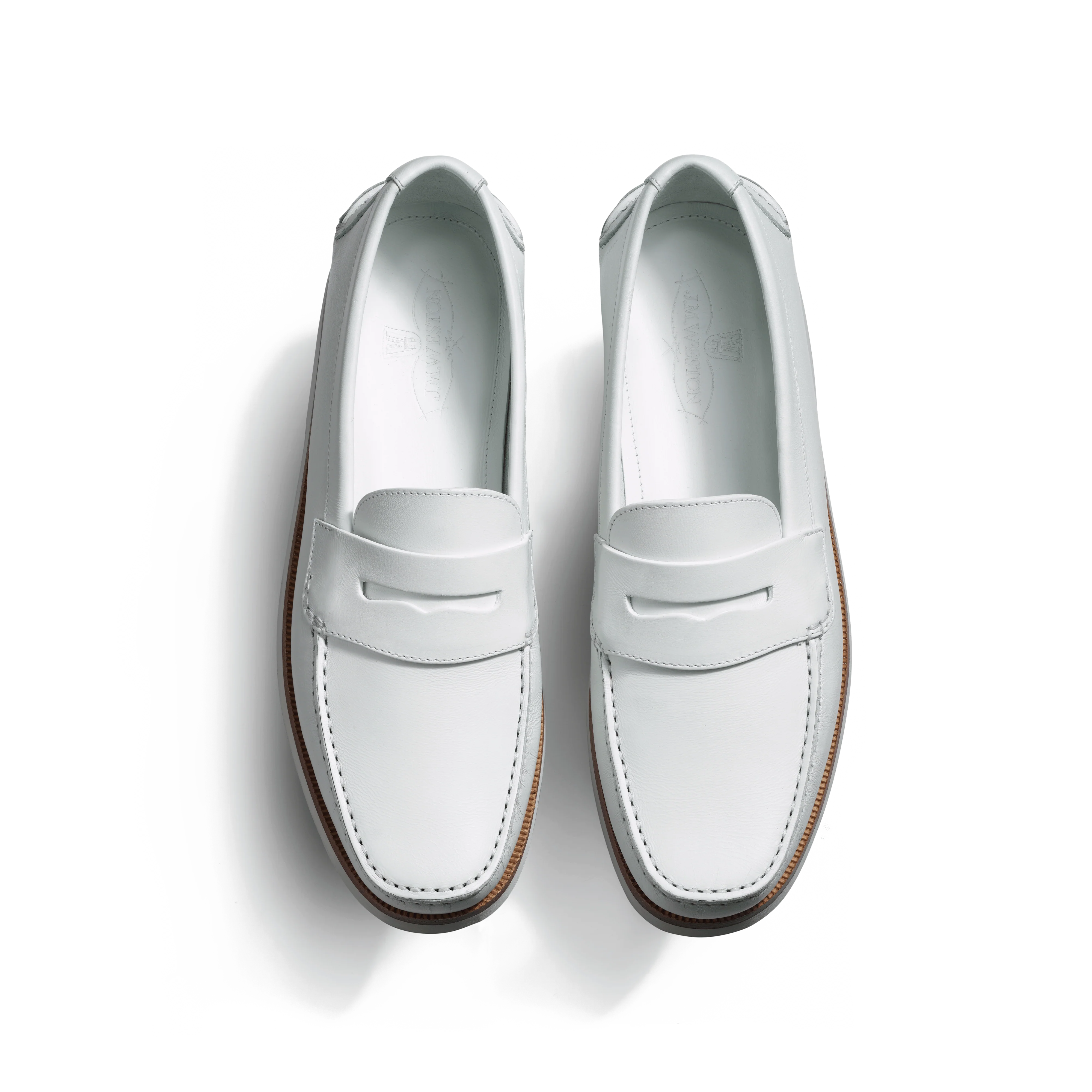 Mocassin DoubleVent [homme cuir veau lisse déperlant blanc] - Image 3