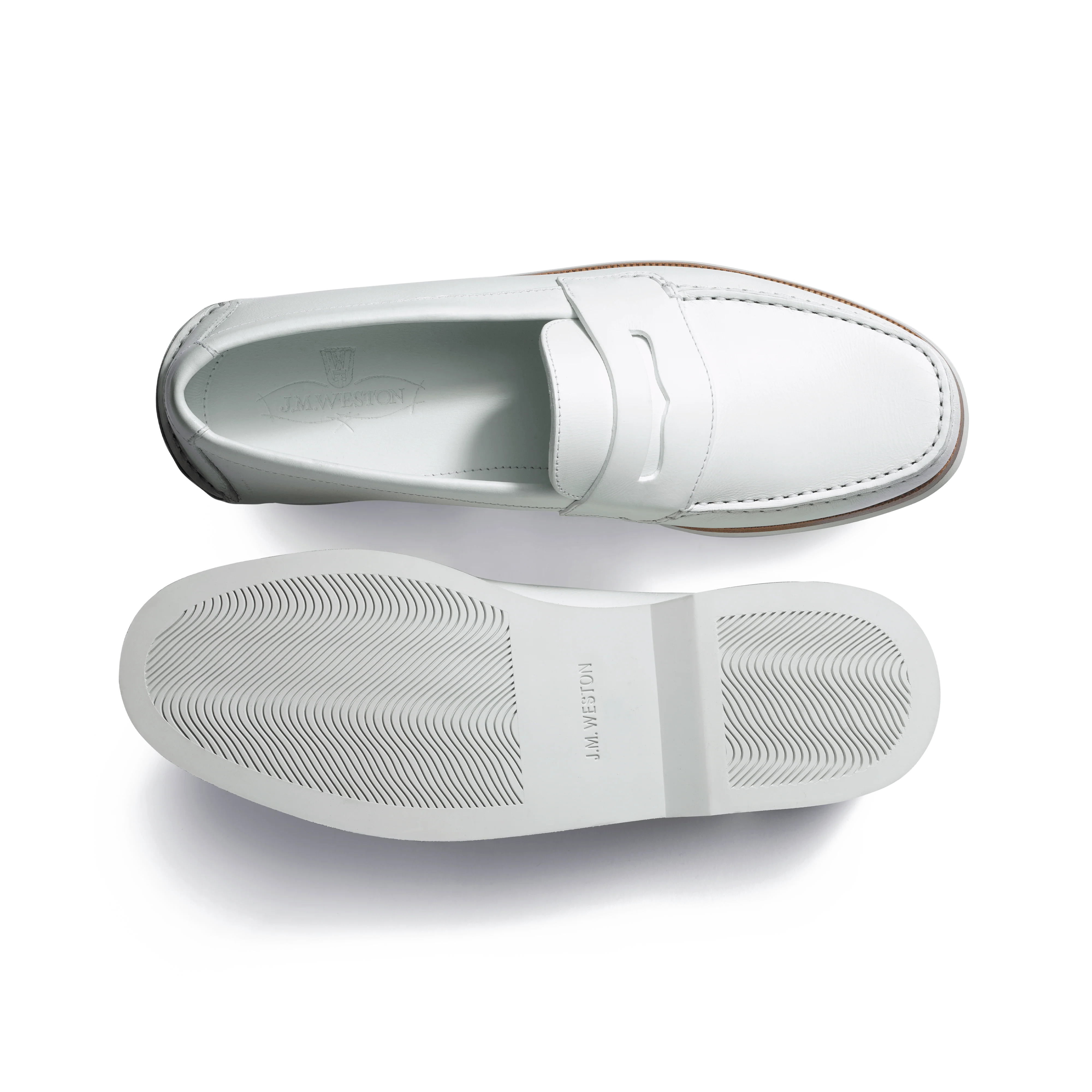 Mocassin DoubleVent [homme cuir veau lisse déperlant blanc] - Image 4