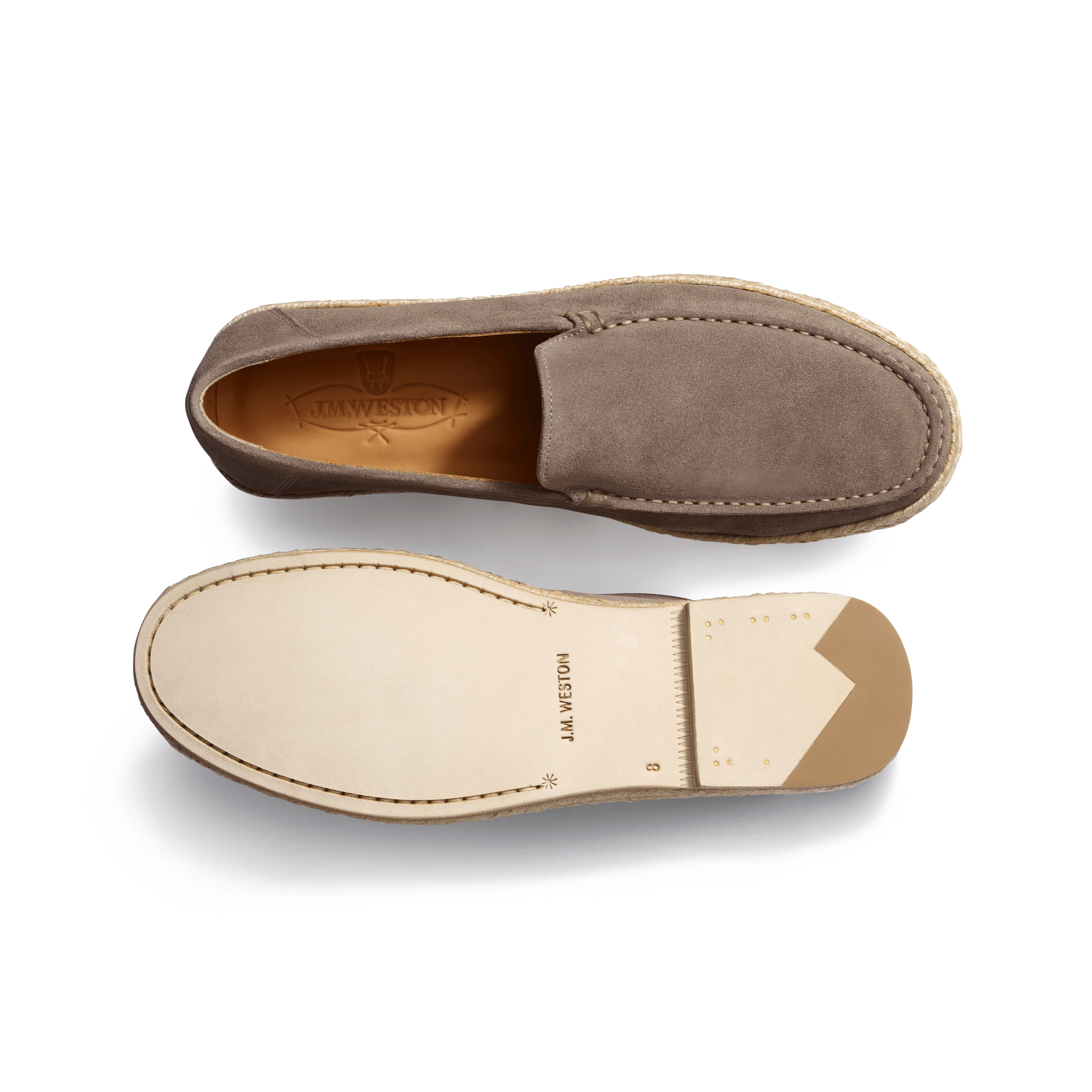 Mocassin Espadrille Uzès [homme cuir veau velours marron glacé] - Image 4