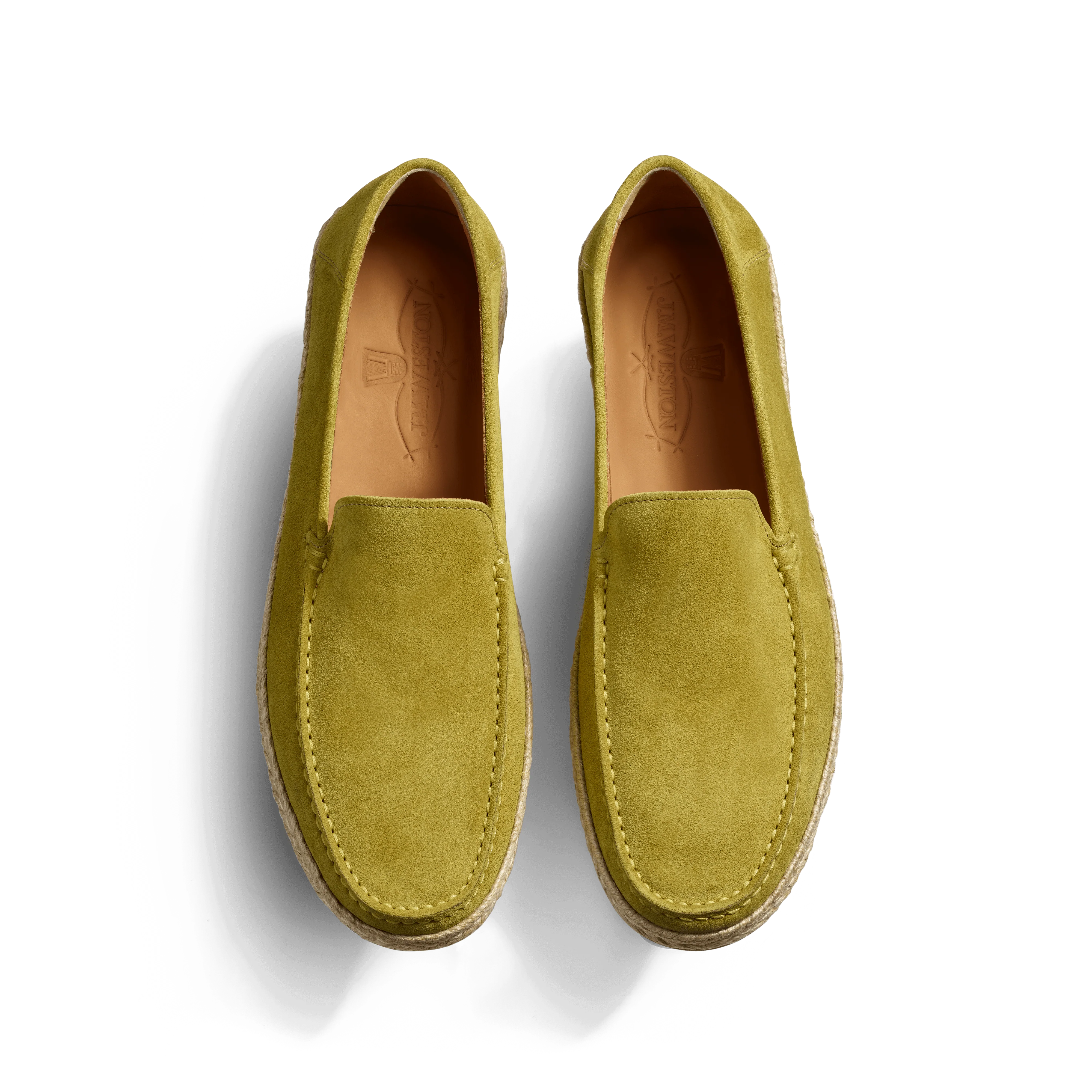 Mocassin Espadrille Uzès [homme cuir veau velours vert anis] - Image 3