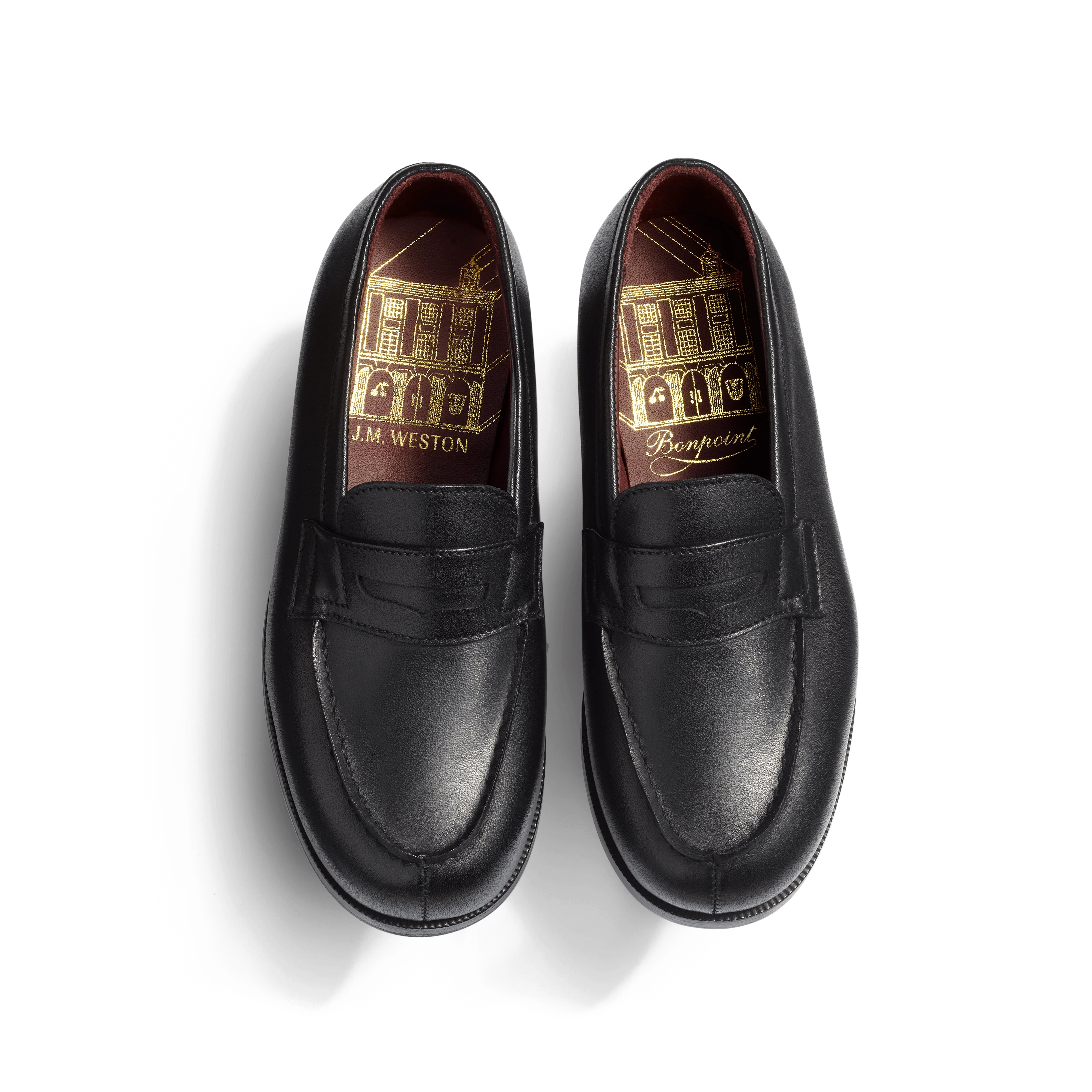 Mocassin 180 J.M. Weston x Bonpoint [cuir veau souple noir] - Image 3