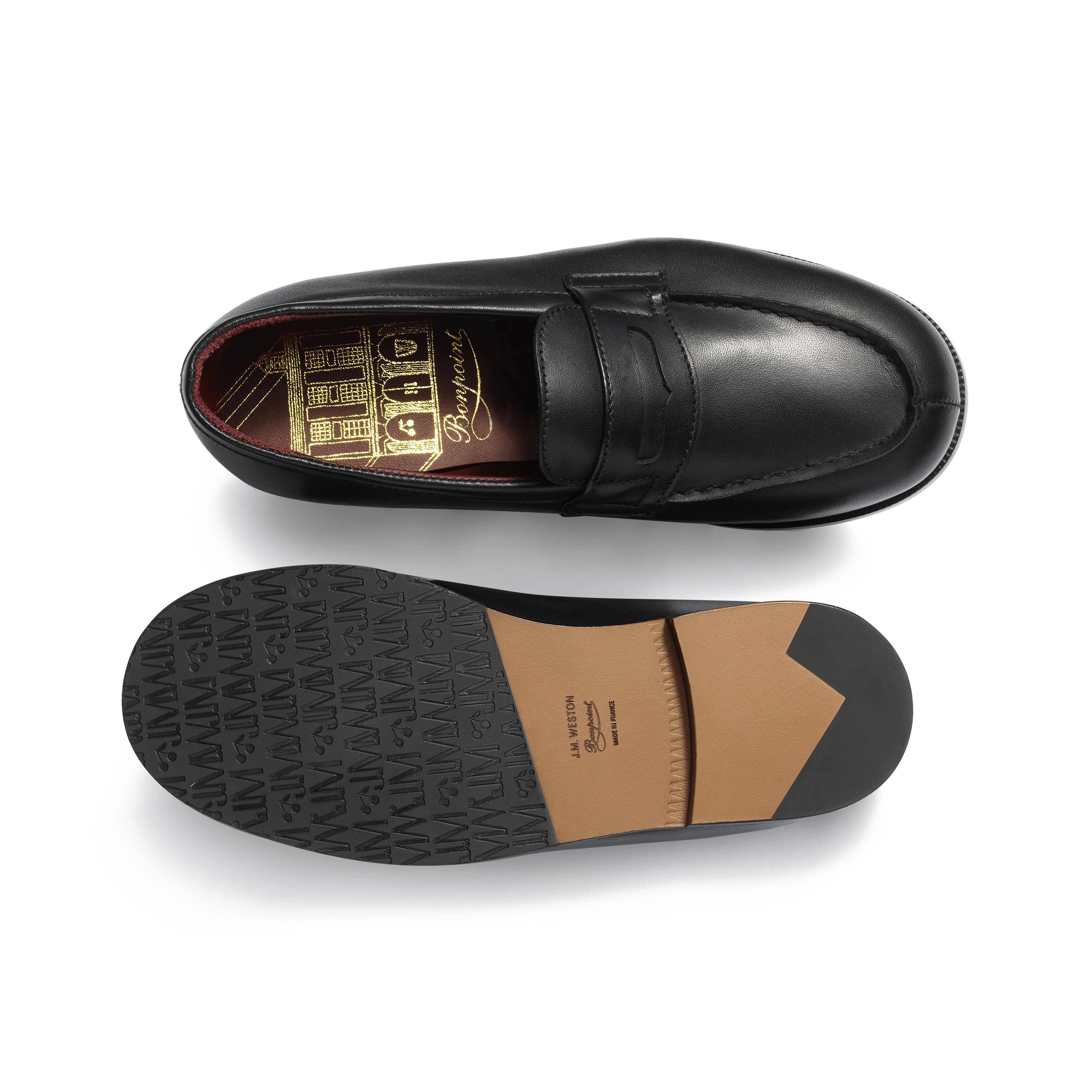 Mocassin 180 J.M. Weston x Bonpoint [cuir veau souple noir] - Image 4