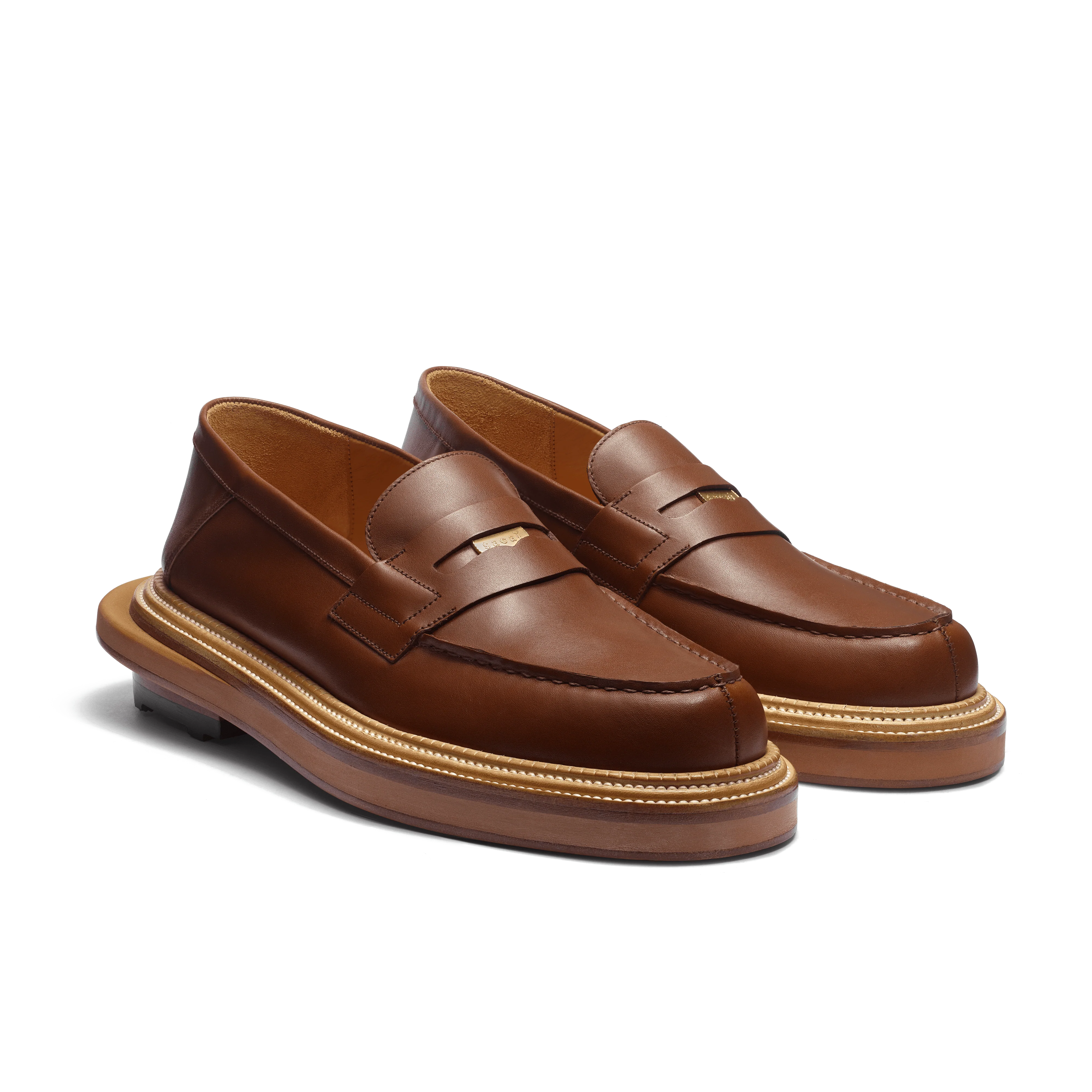 Mocassin Mule J.M. Weston x sacai [cuir veau souple marron bergeronnette] - Image 3