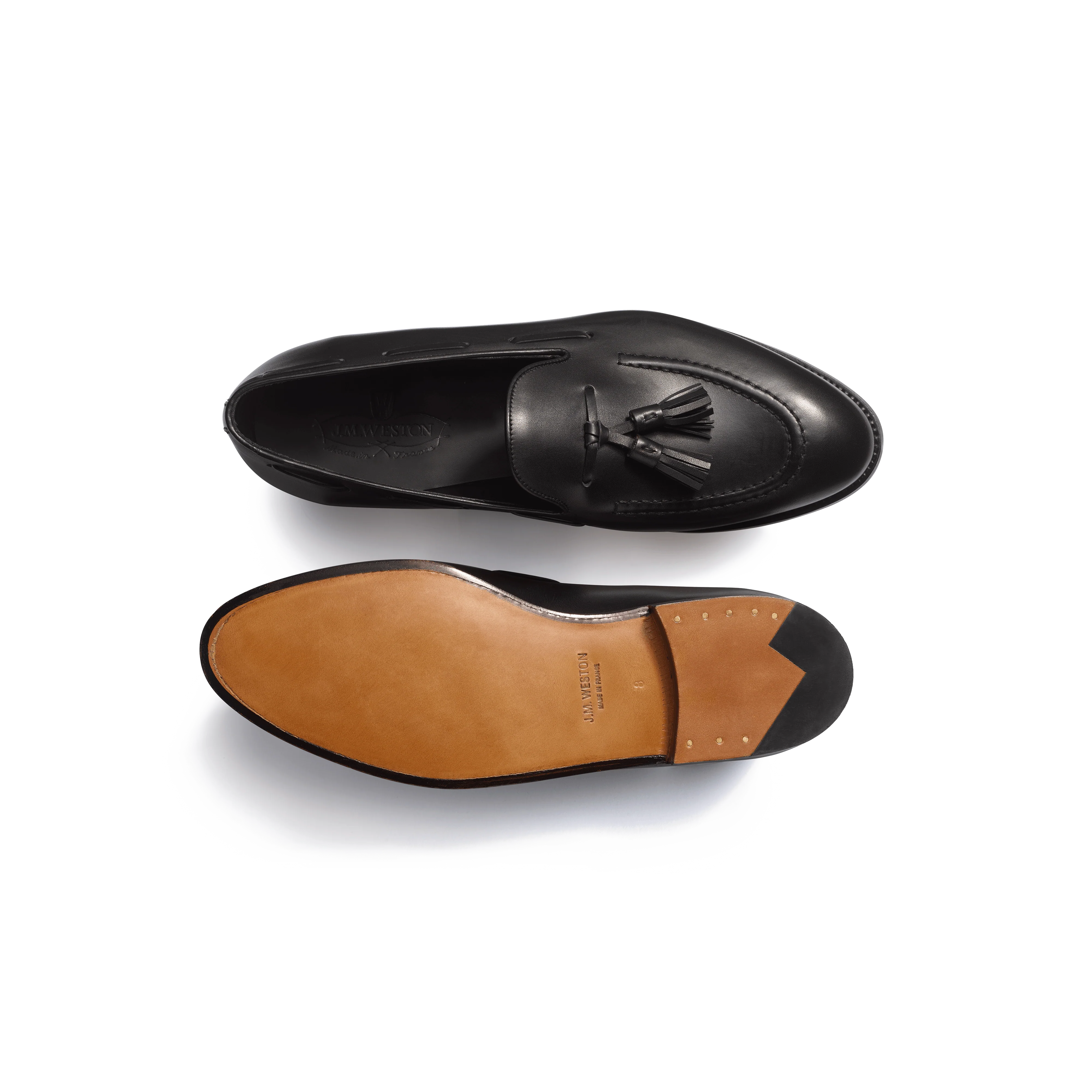 Mocassin Menton à Pampilles [homme cuir lisse noir] - Image 4