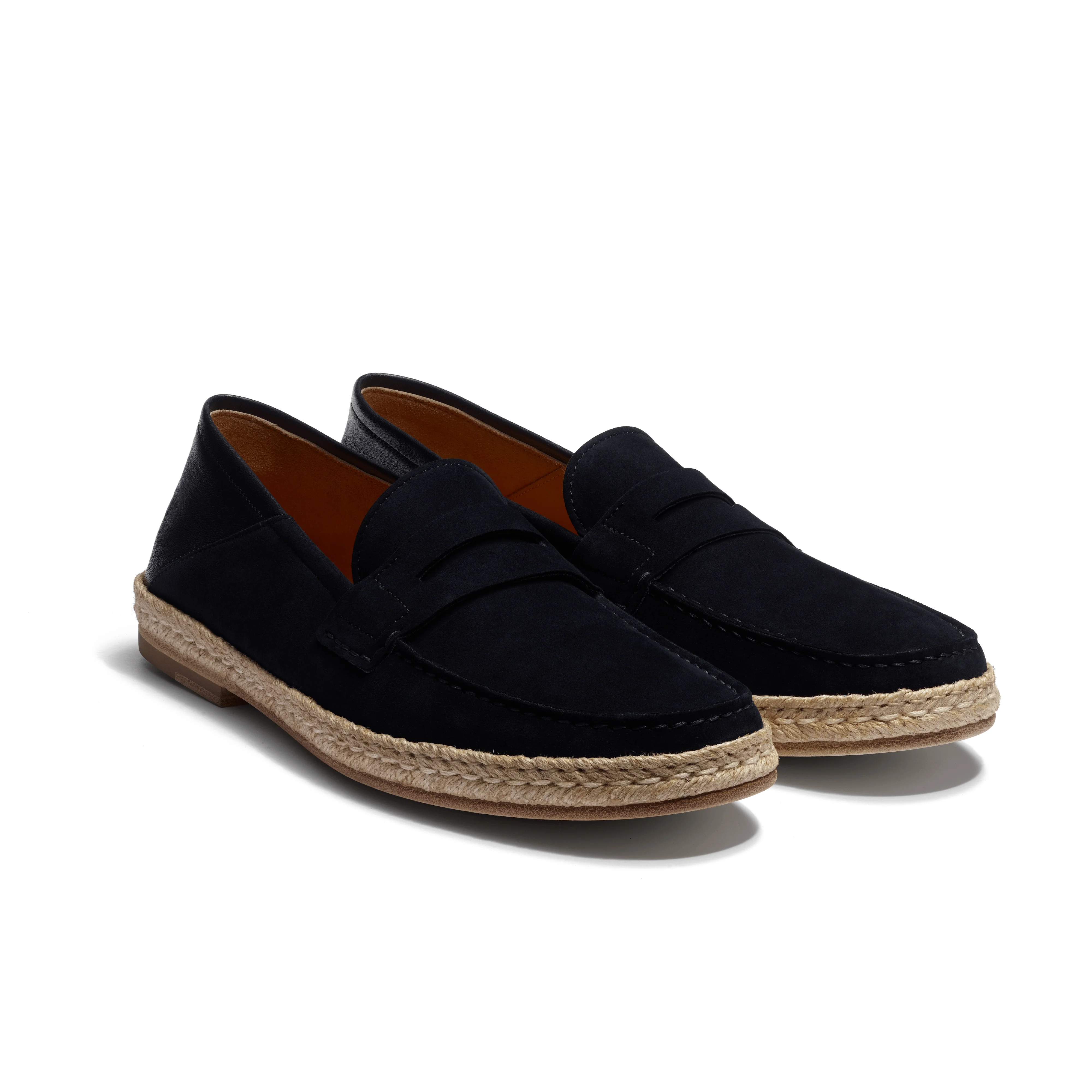 Mocassin Mule Espadrille Uzès [homme cuir veau velours marine] - Image 2