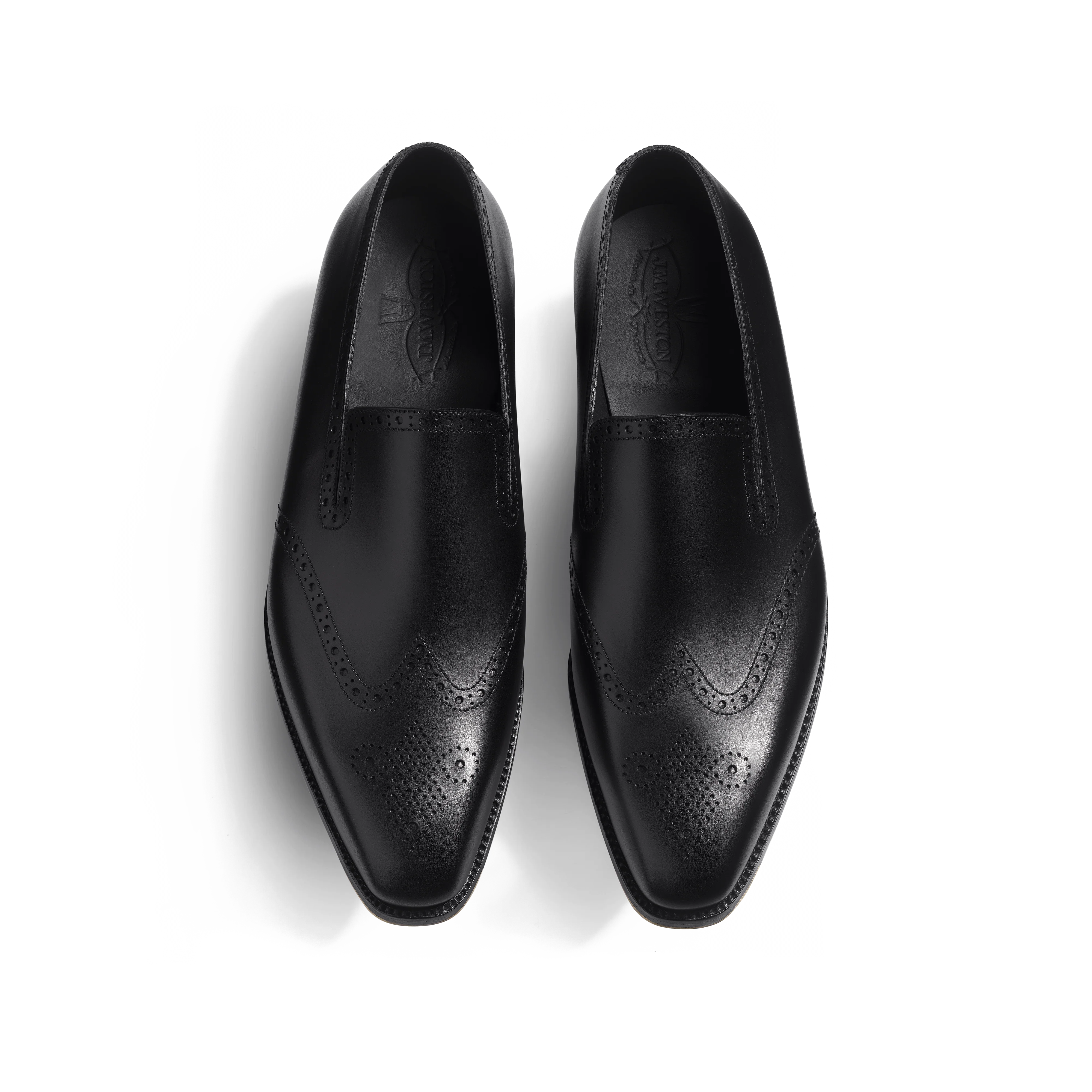 Mocassin One Cut Perforé Fusain [Homme cuir veau box noir] - Image 3