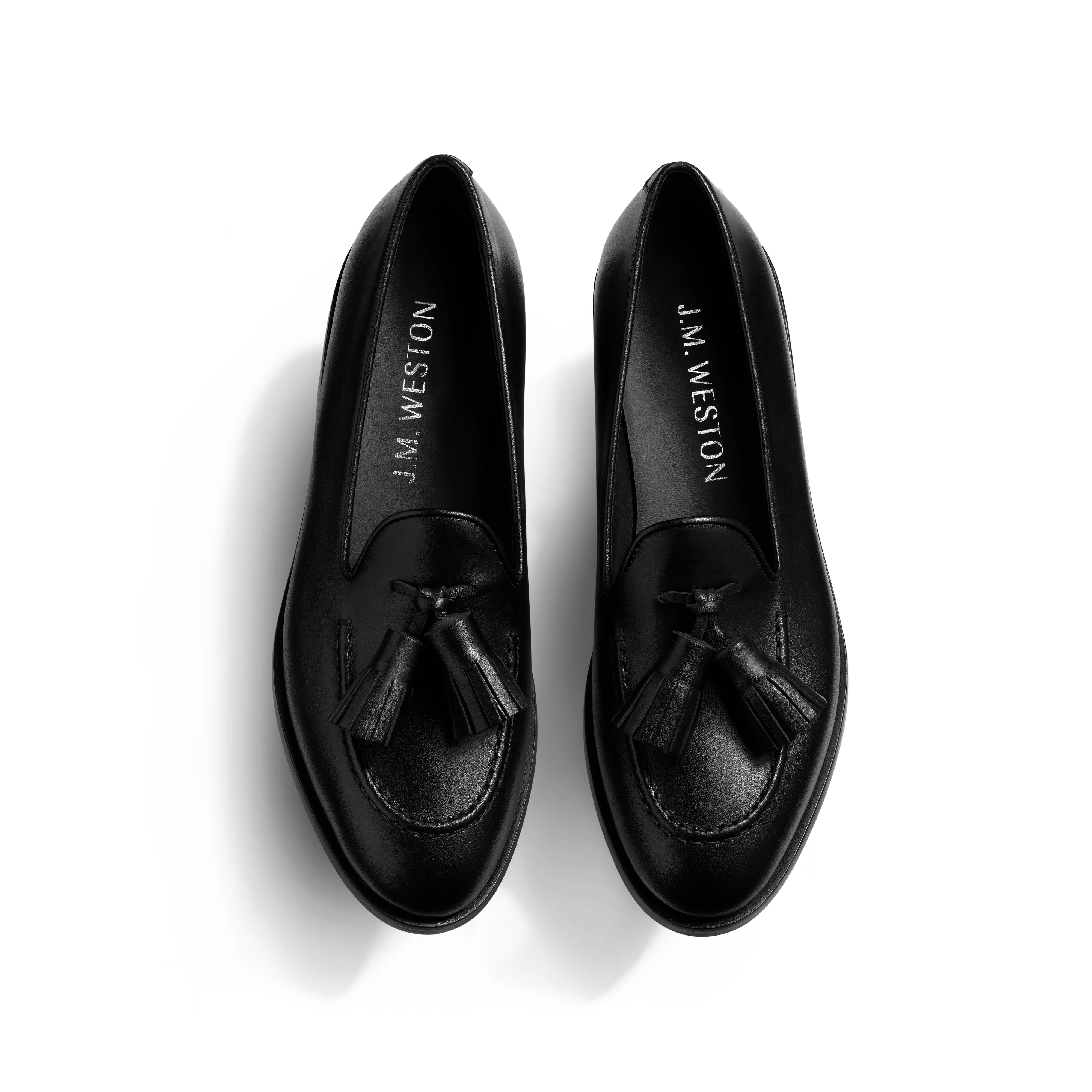 Mocassin à Pampilles [femme cuir veau lisse satiné noir] - Image 3