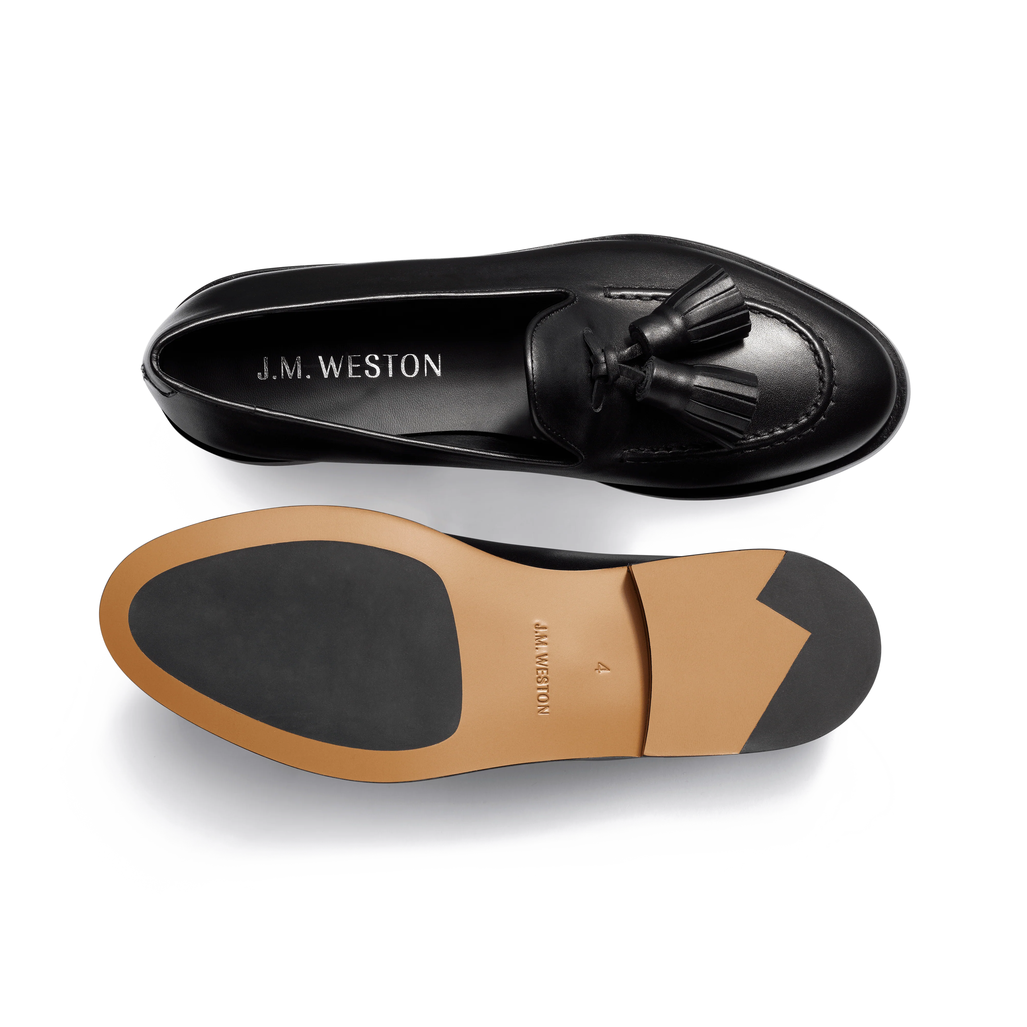 Mocassin à Pampilles [femme cuir veau lisse satiné noir] - Image 4