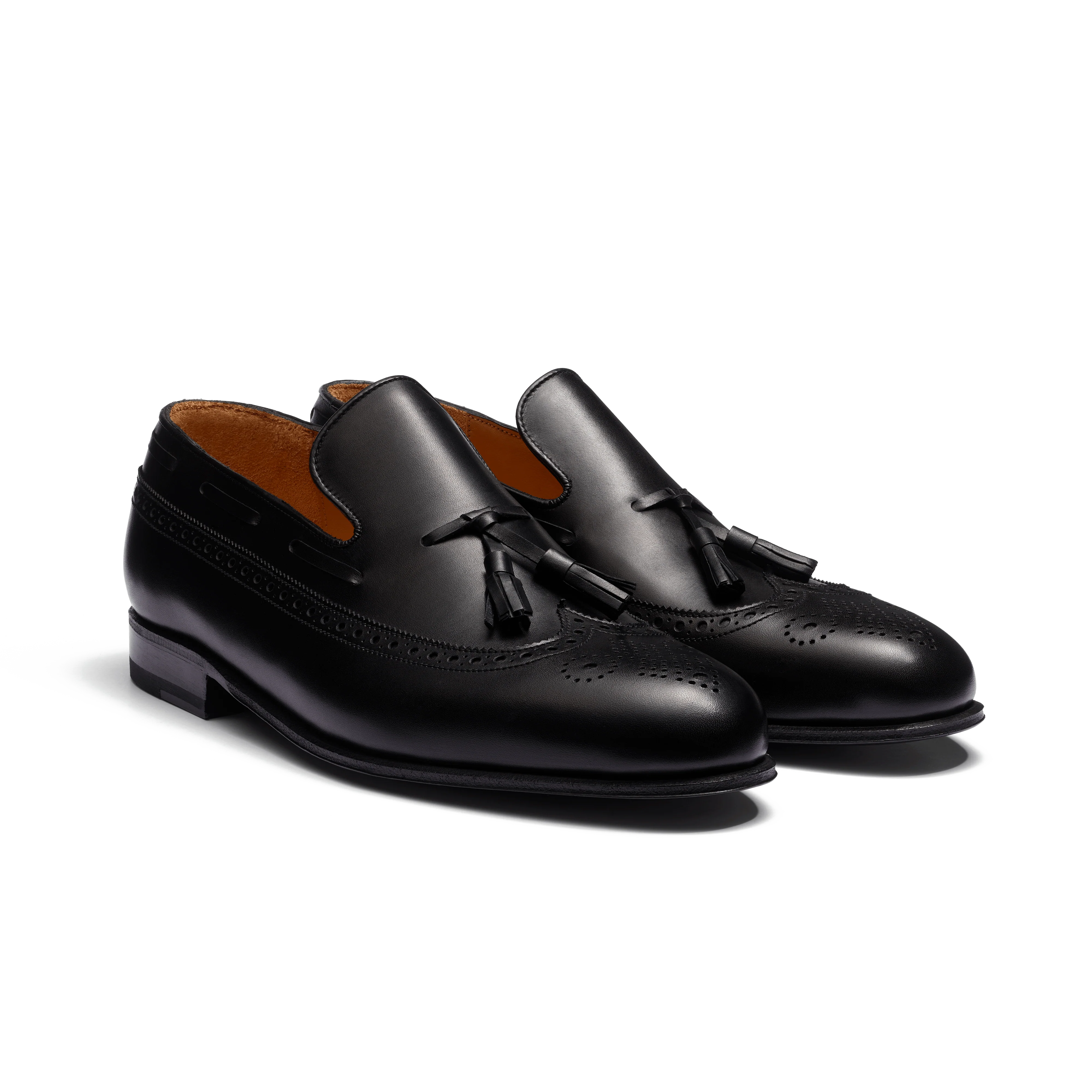 Mocassin à Pampilles Perforé [Homme cuir veau box noir] - Image 2
