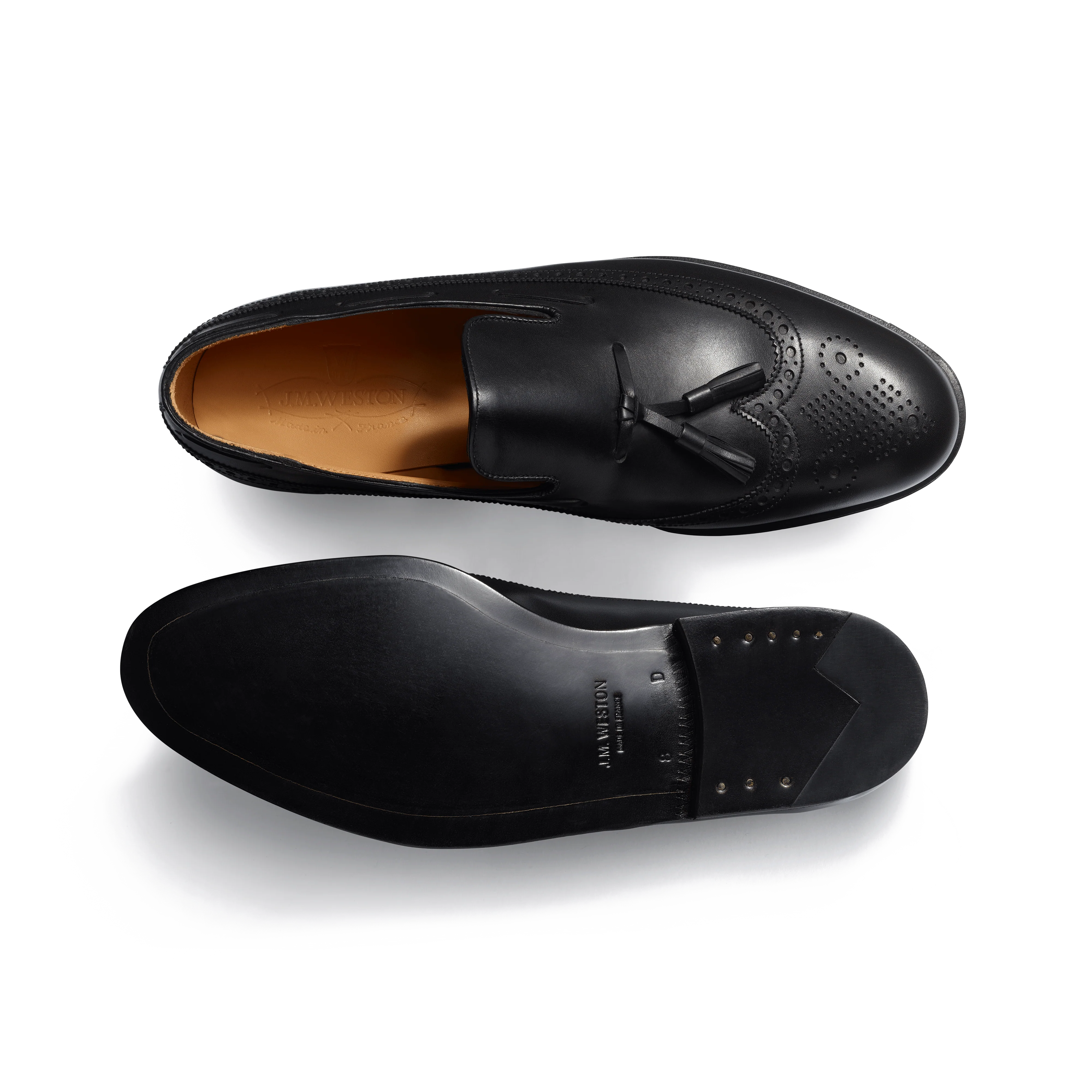 Mocassin à Pampilles Perforé [Homme cuir veau box noir] - Image 4