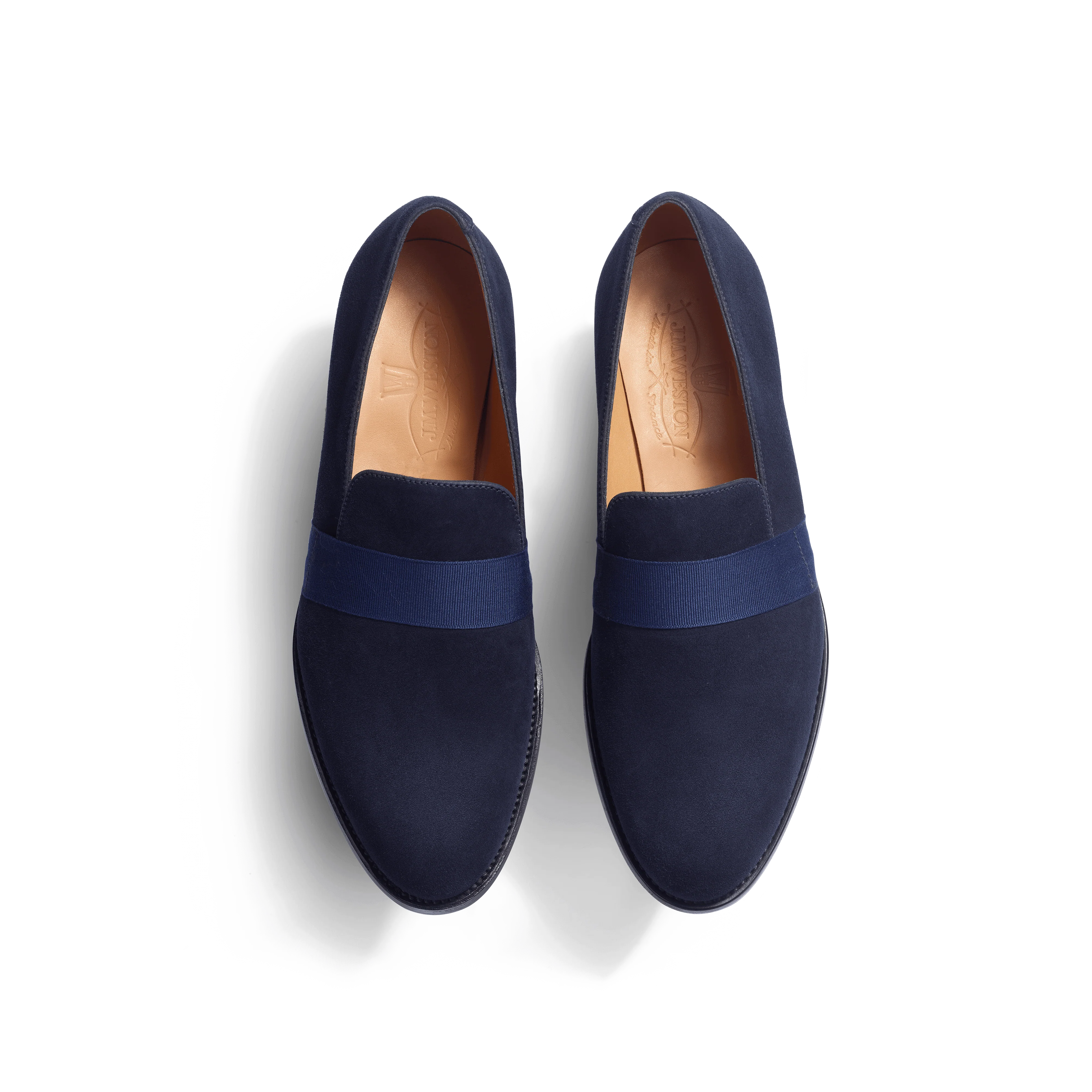Mocassin smoking [femme cuir veau velours marine] - Image 3