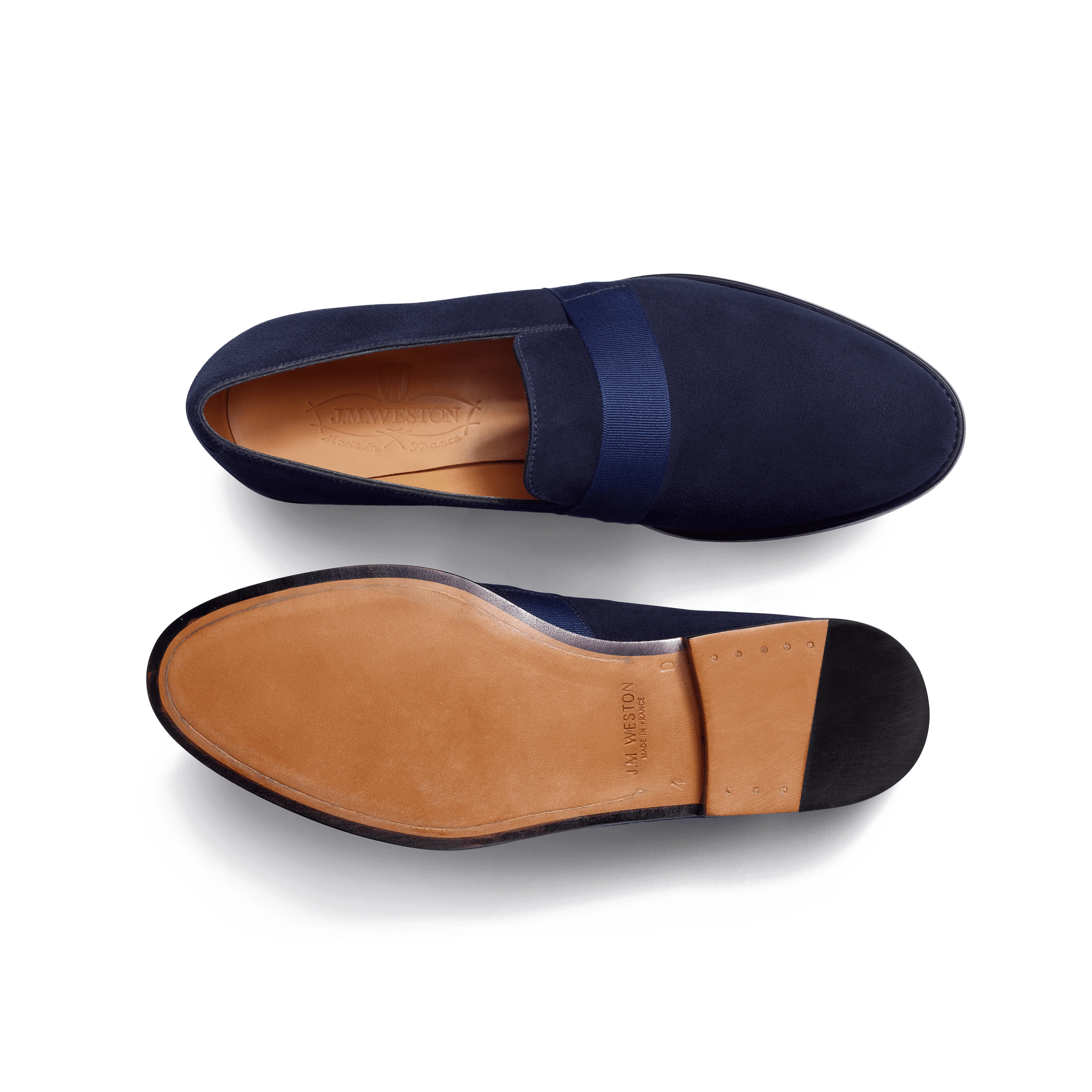 Mocassin smoking [femme cuir veau velours marine] - Image 4