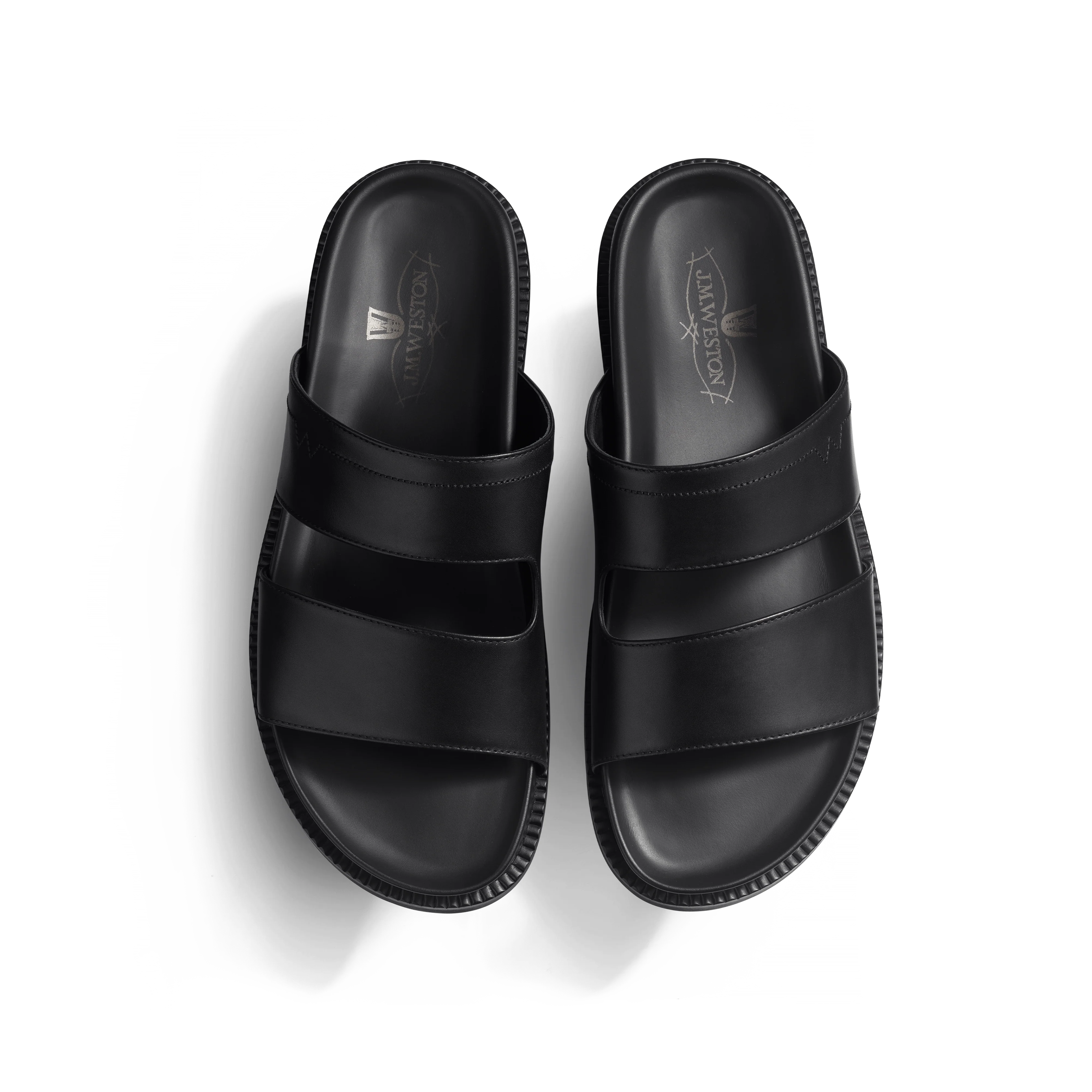 Mule Anatomique Double V [homme cuir veau lisse noir] - Image 3