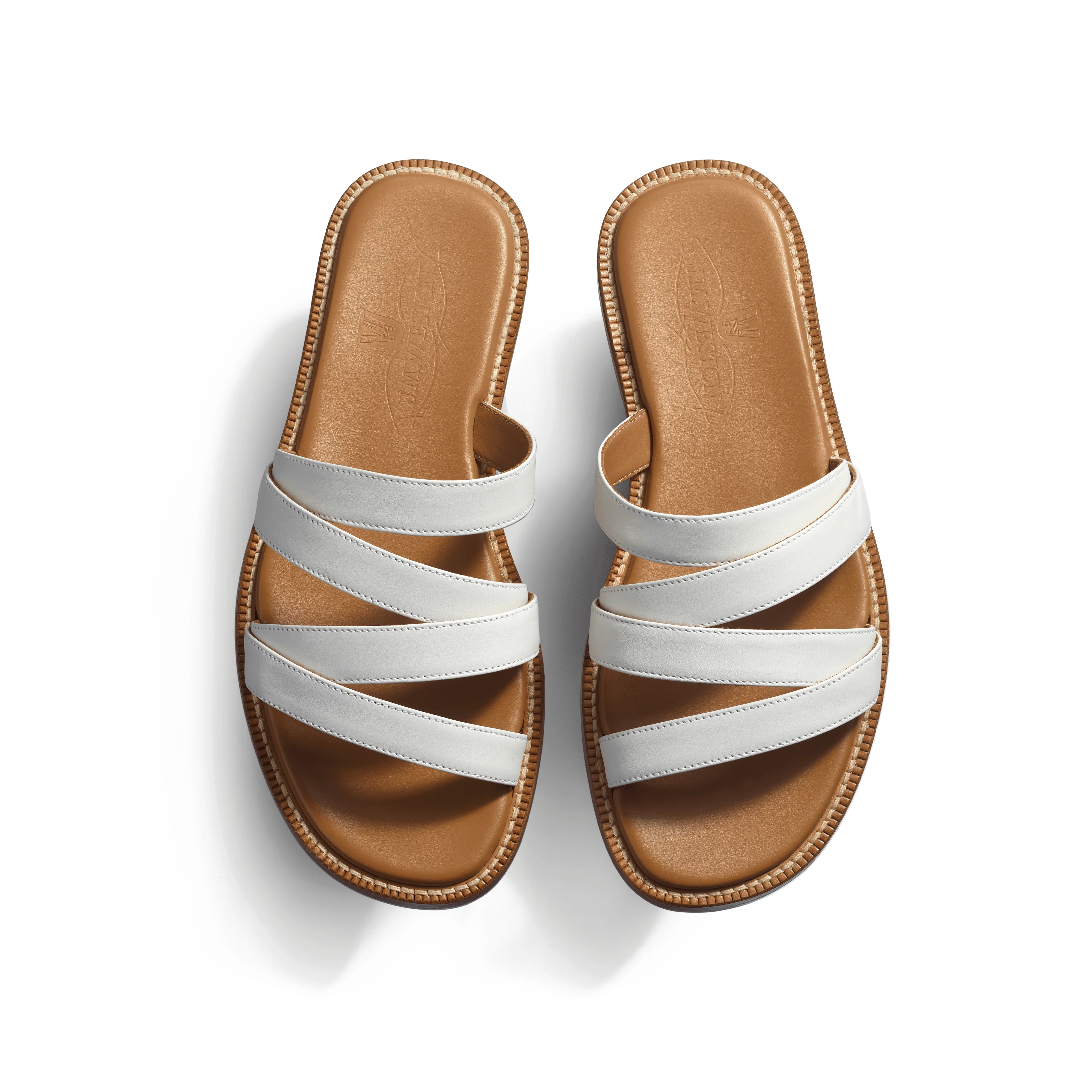 Mule Double V [femme cuir veau lisse blanc] - Image 3