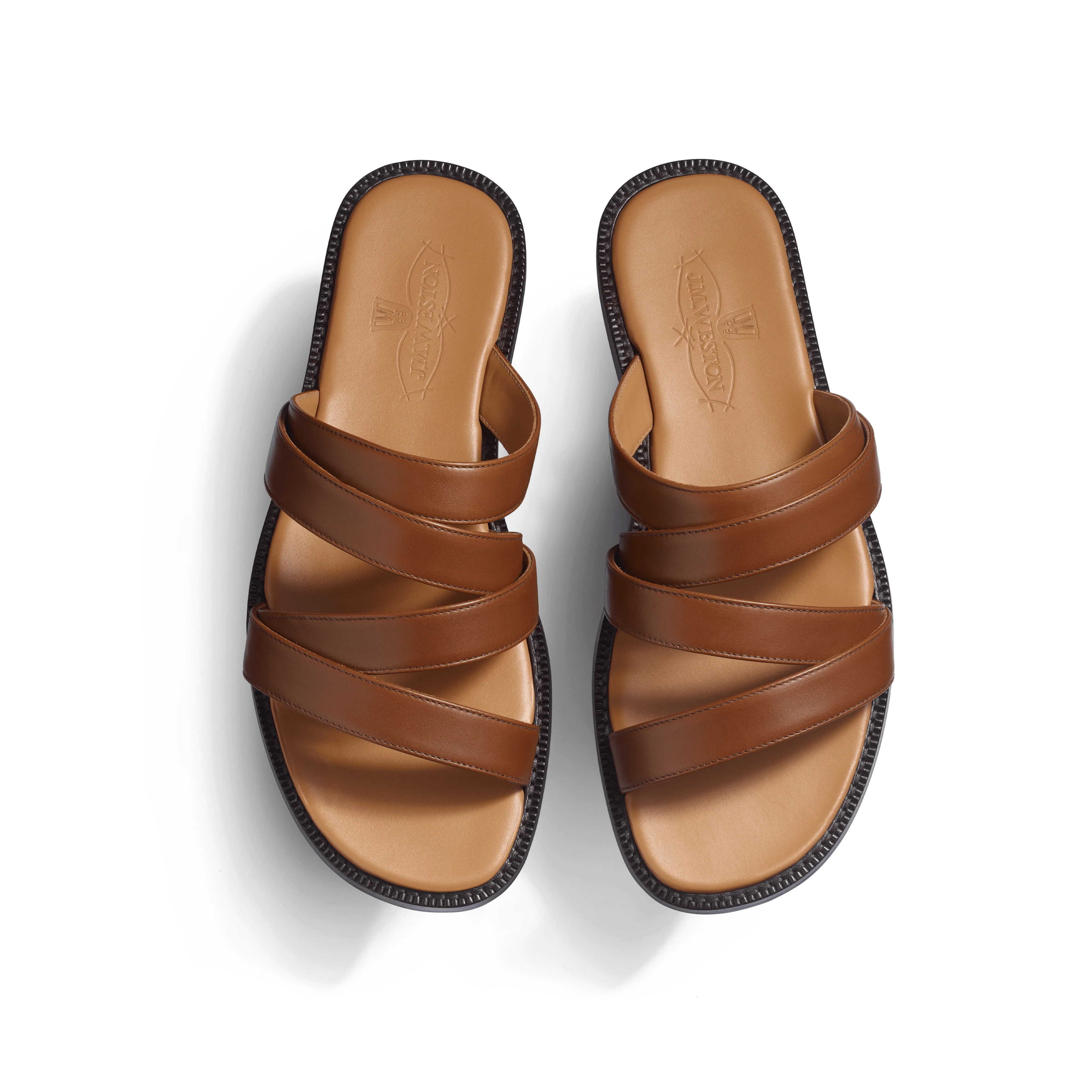 Mule Double V [homme cuir veau lisse bergeronnette] - Image 3