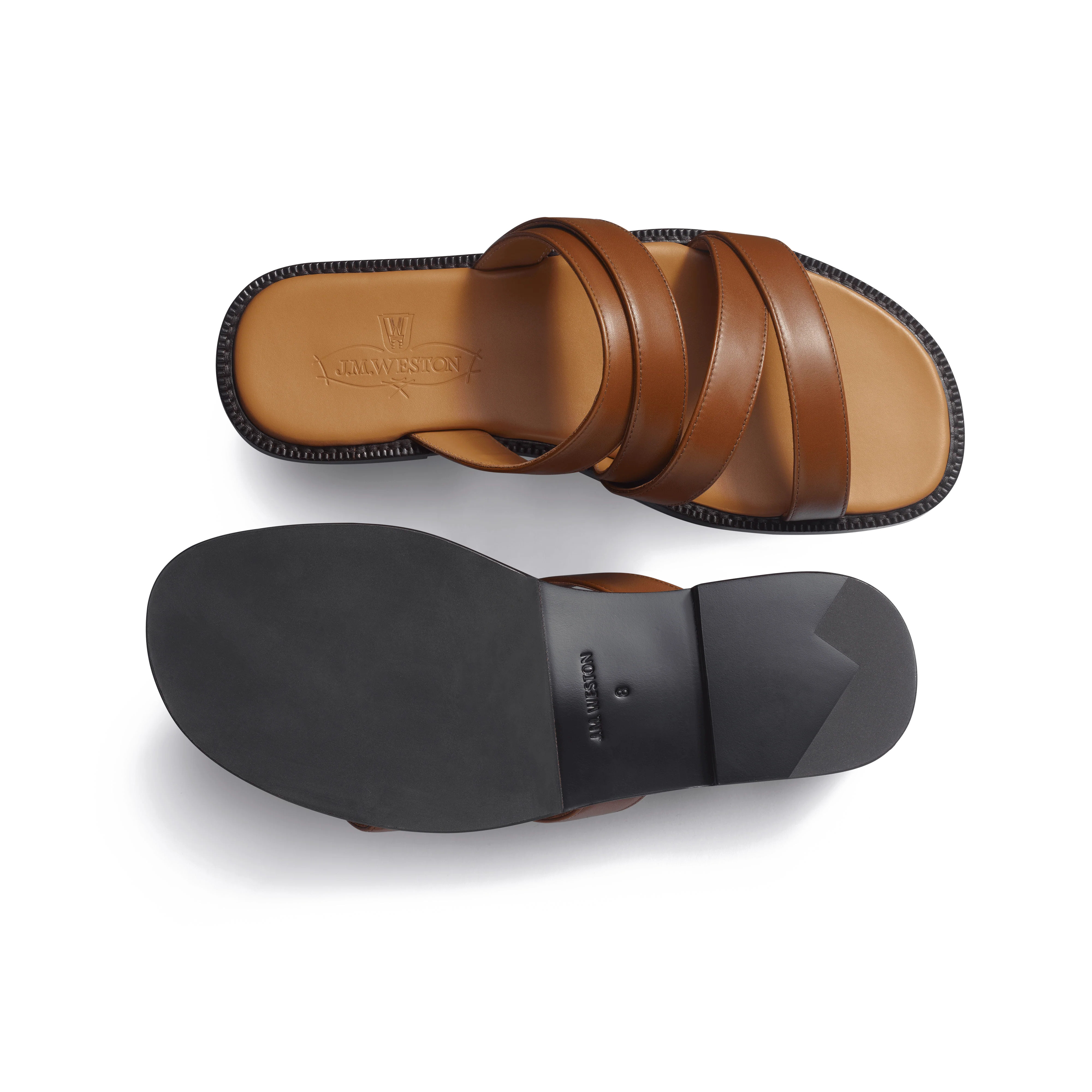 Mule Double V [homme cuir veau lisse bergeronnette] - Image 4
