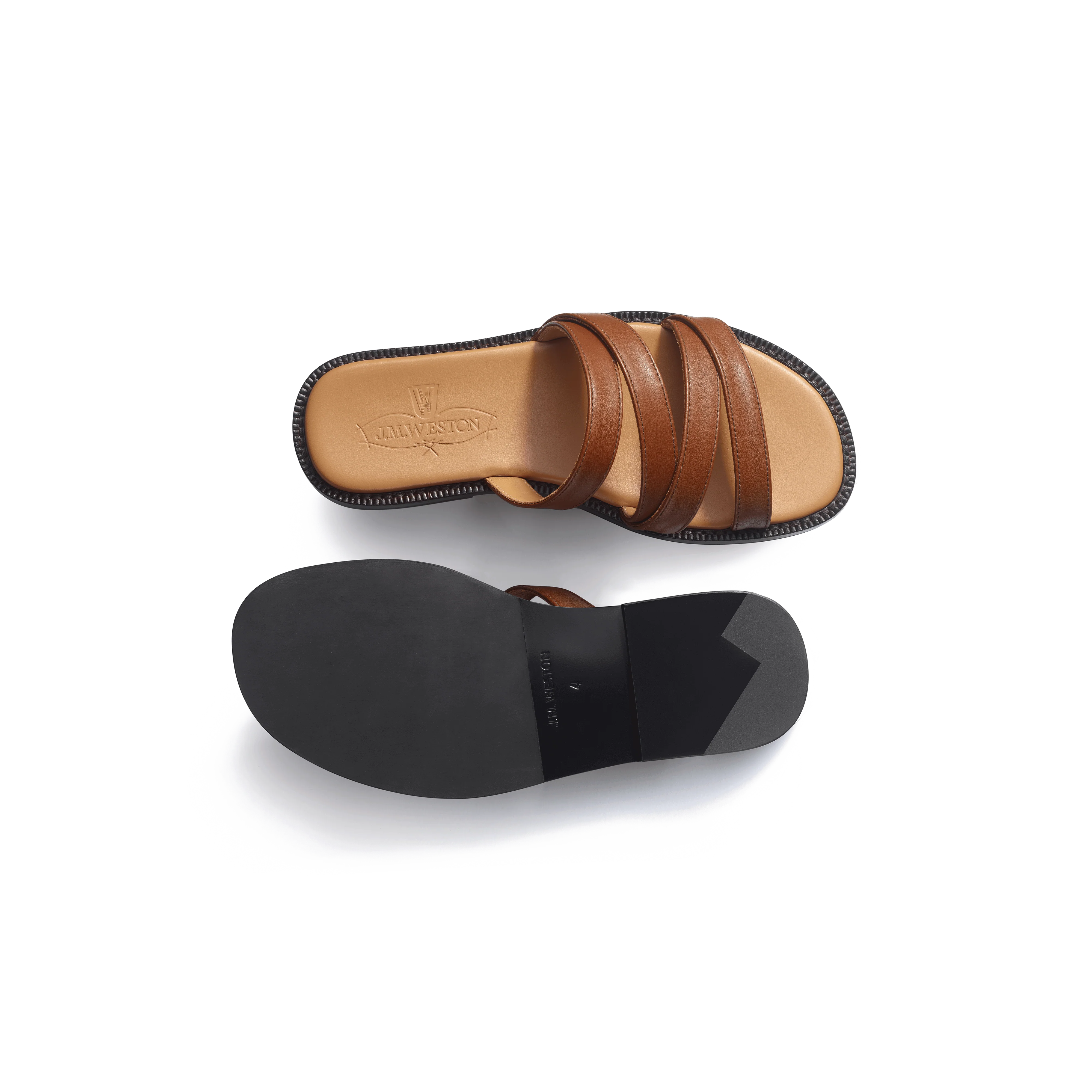 Mule Double V [femme cuir veau lisse bergeronnette] - Image 4