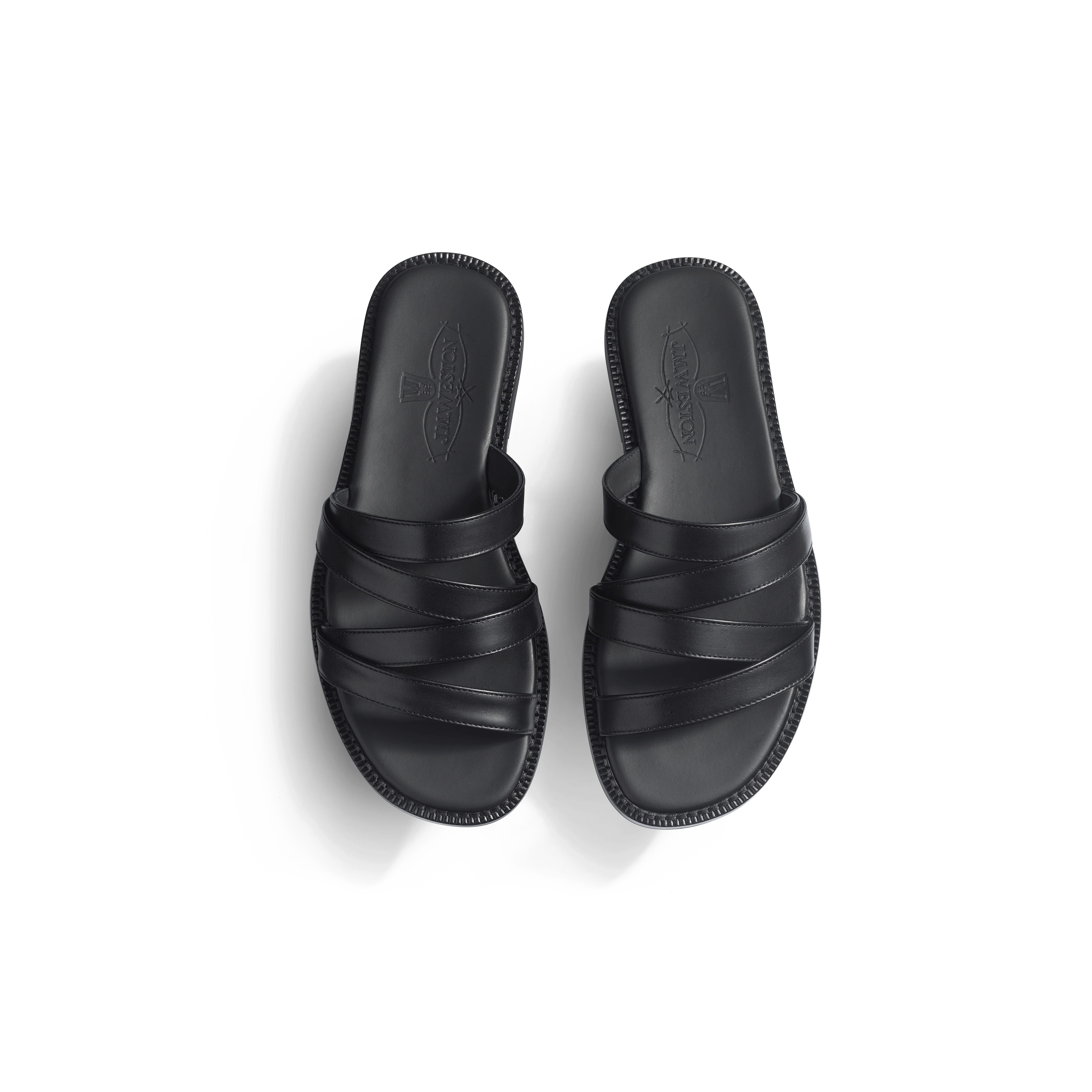 Mule Double V [femme cuir veau lisse noir] - Image 3