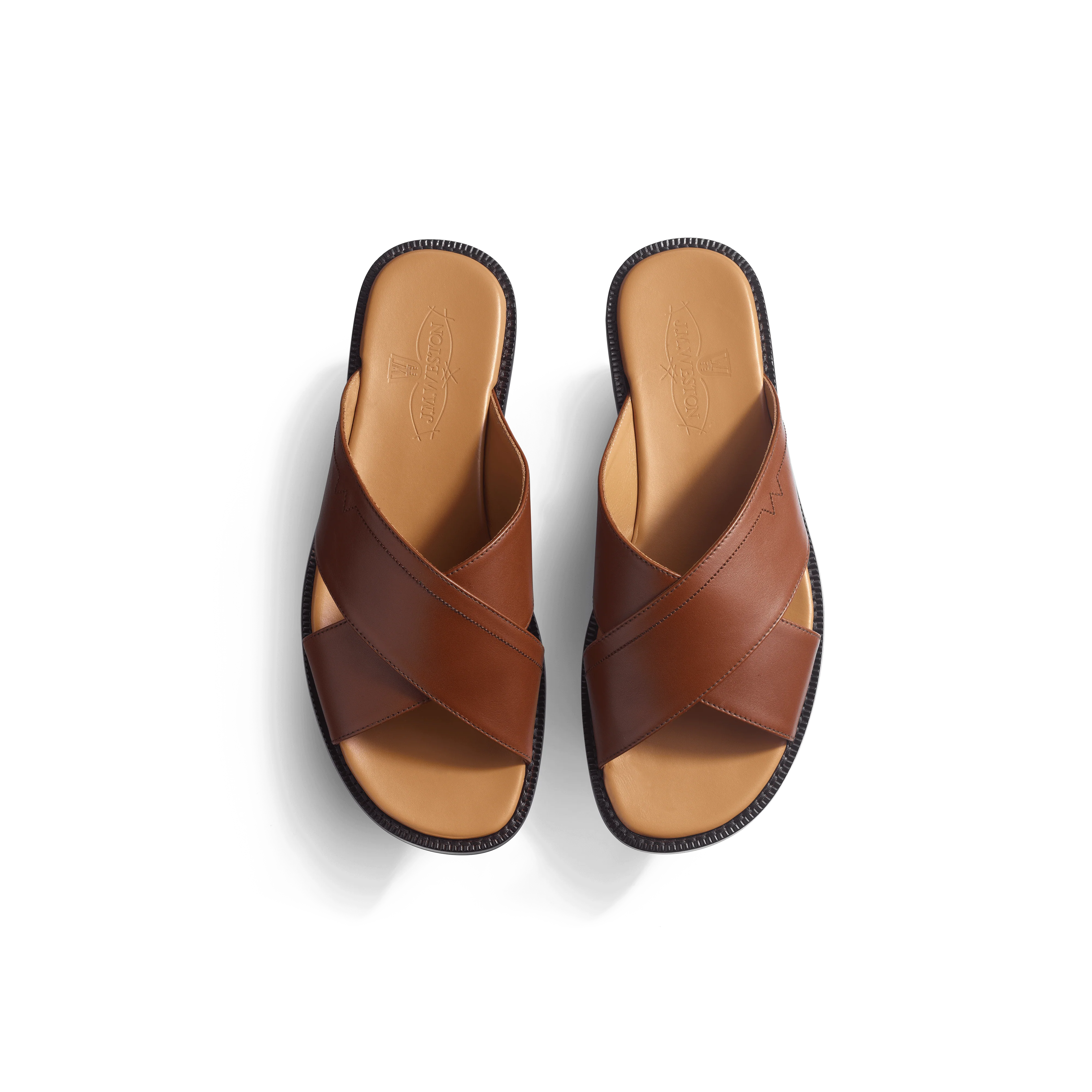 Mule Croisée Double V [homme cuir veau lisse bergeronnette] - Image 3