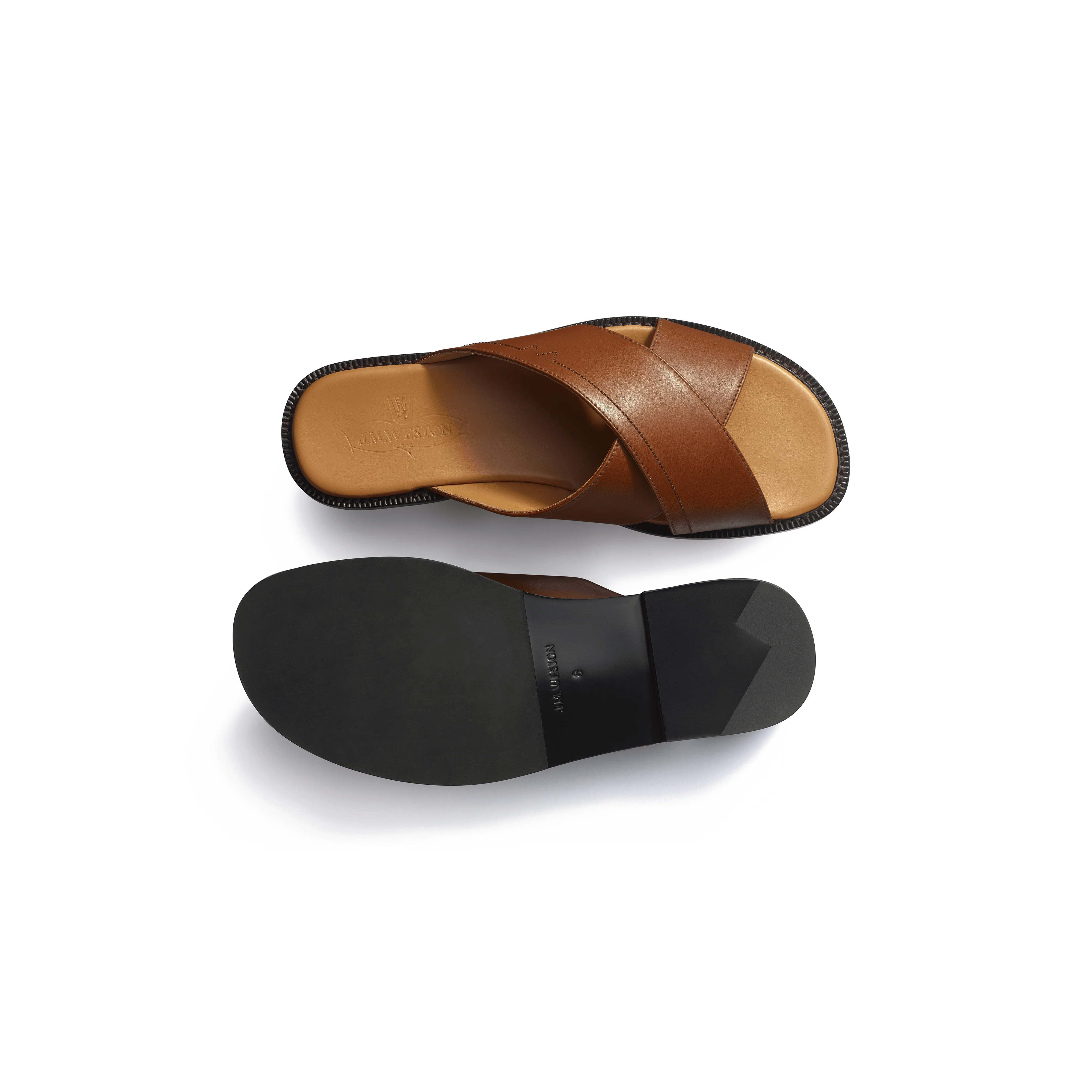 Mule Croisée Double V [homme cuir veau lisse bergeronnette] - Image 4