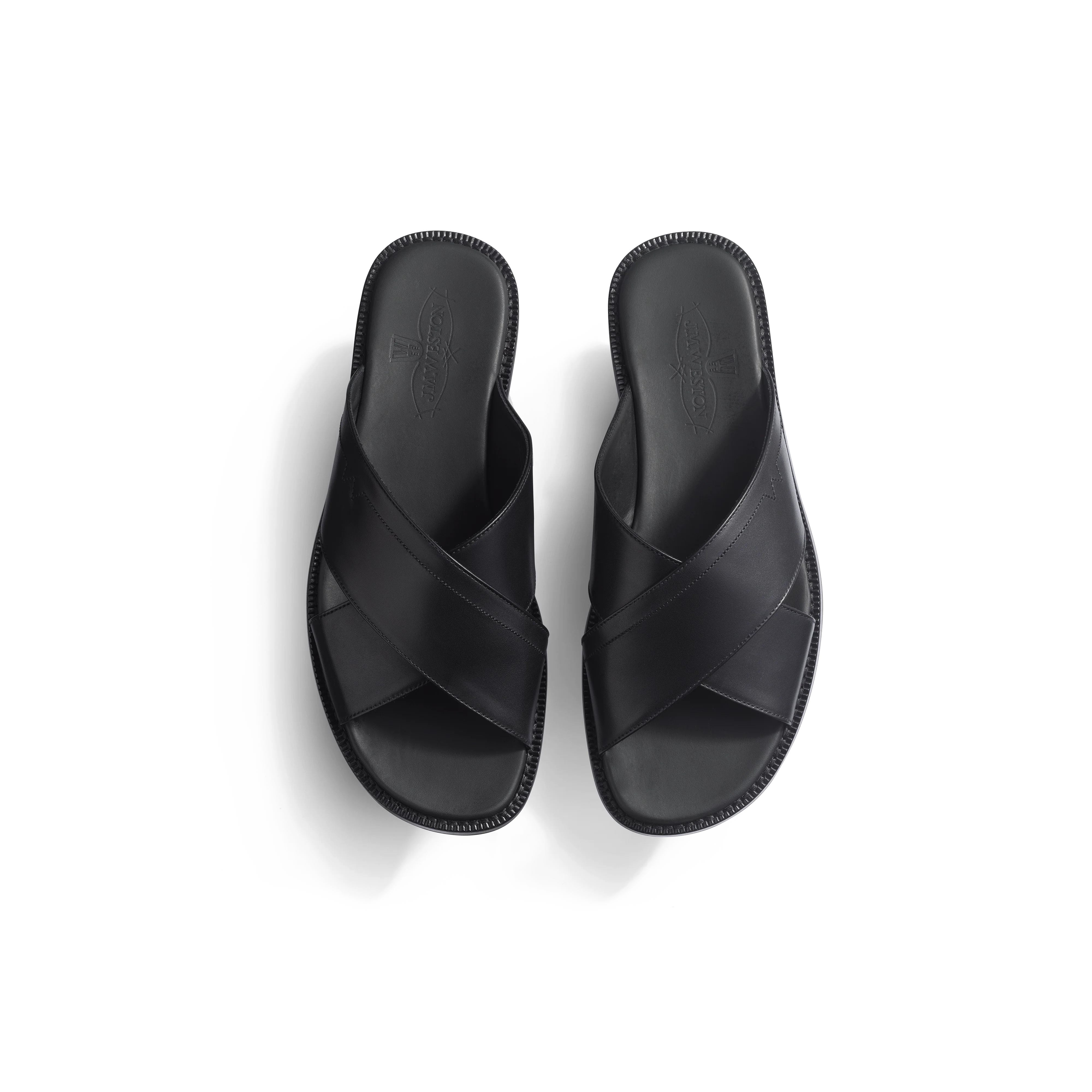 Mule Croisée Double V [homme cuir veau lisse noir] - Image 3
