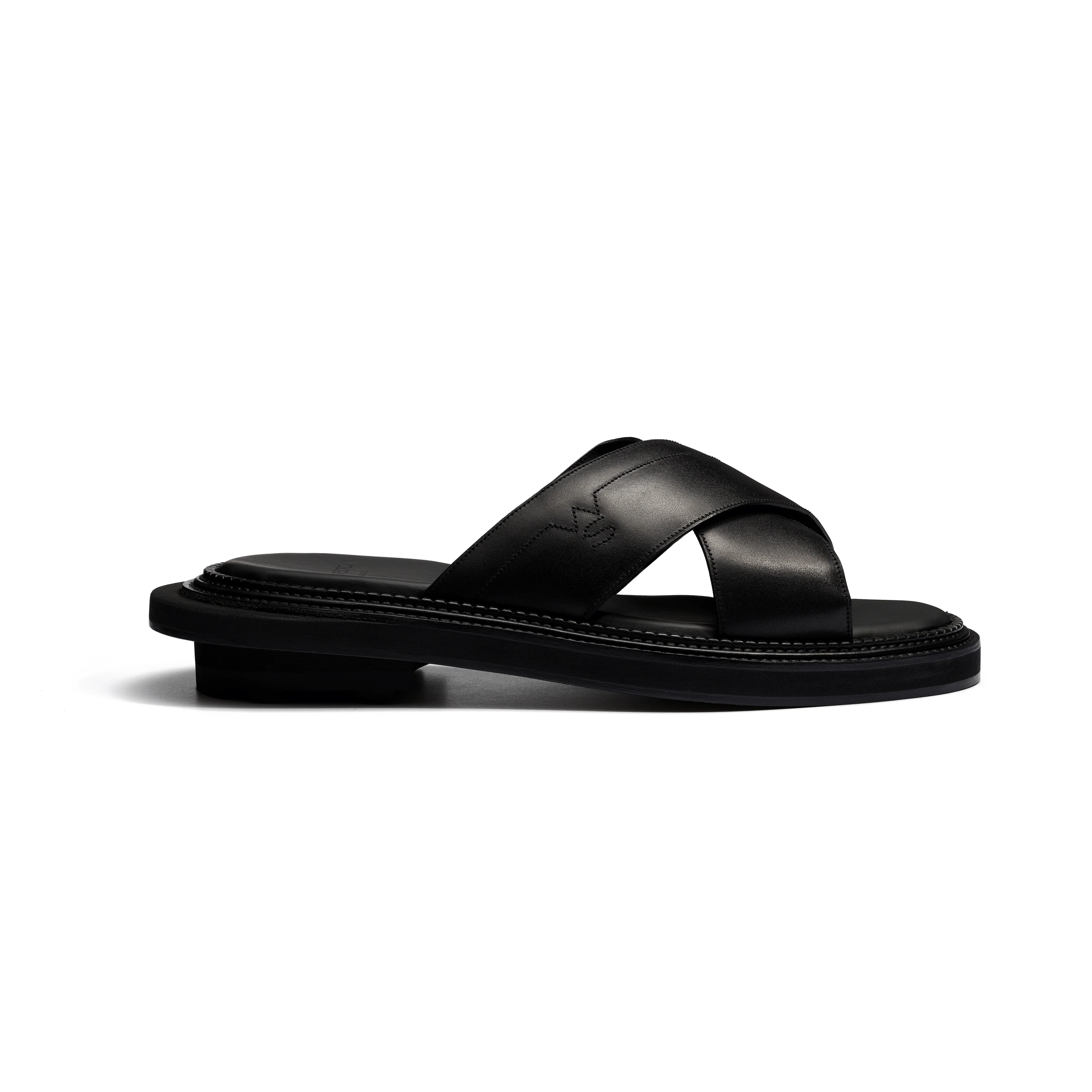 Mule J.M. Weston x sacai [homme cuir veau lisse noir]