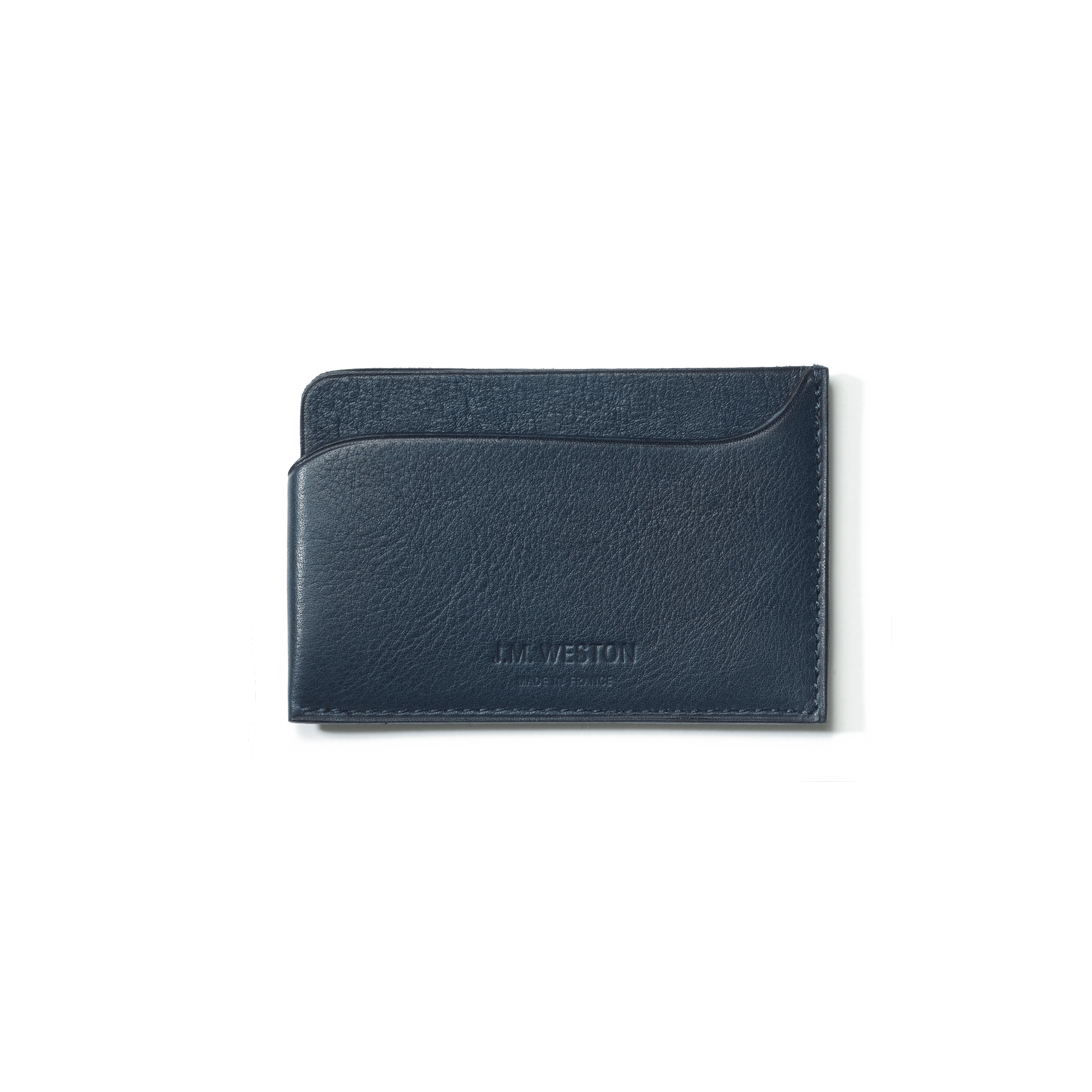 Porte-cartes Double You [Cuir veau foulonné marine]