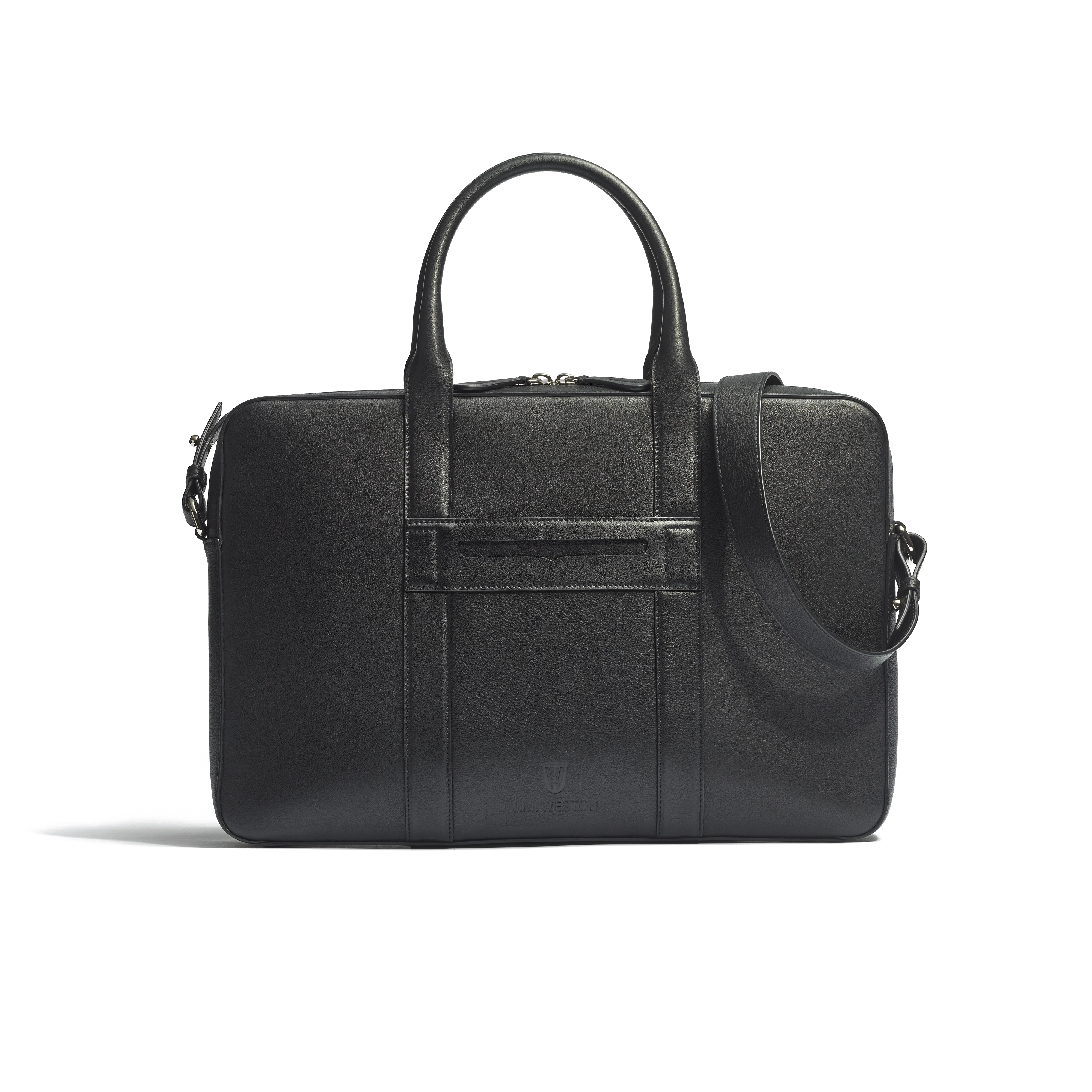 Porte-documents Double You [Cuir veau lisse noir]