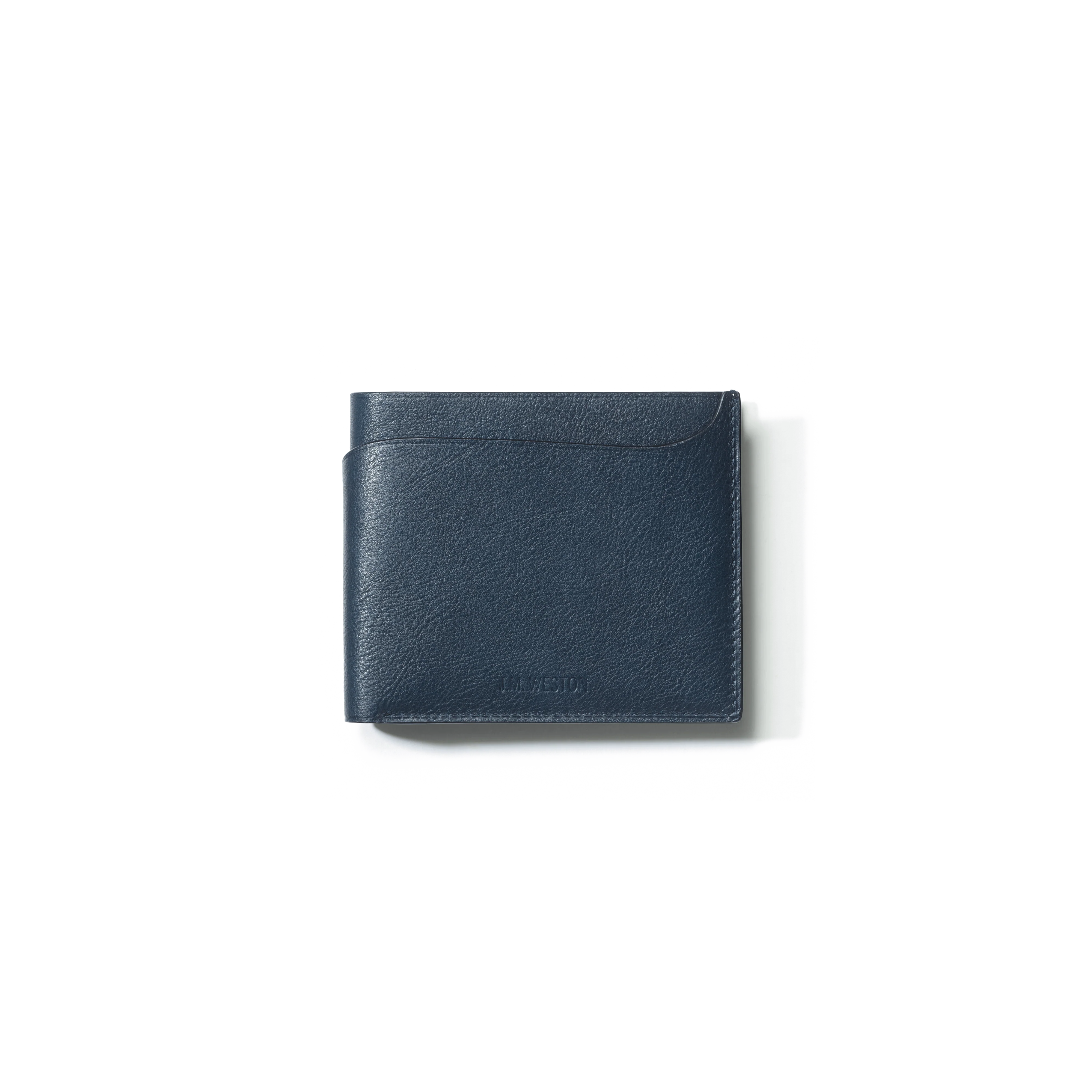 Portefeuille Compact Double You [Cuir veau lisse marine]