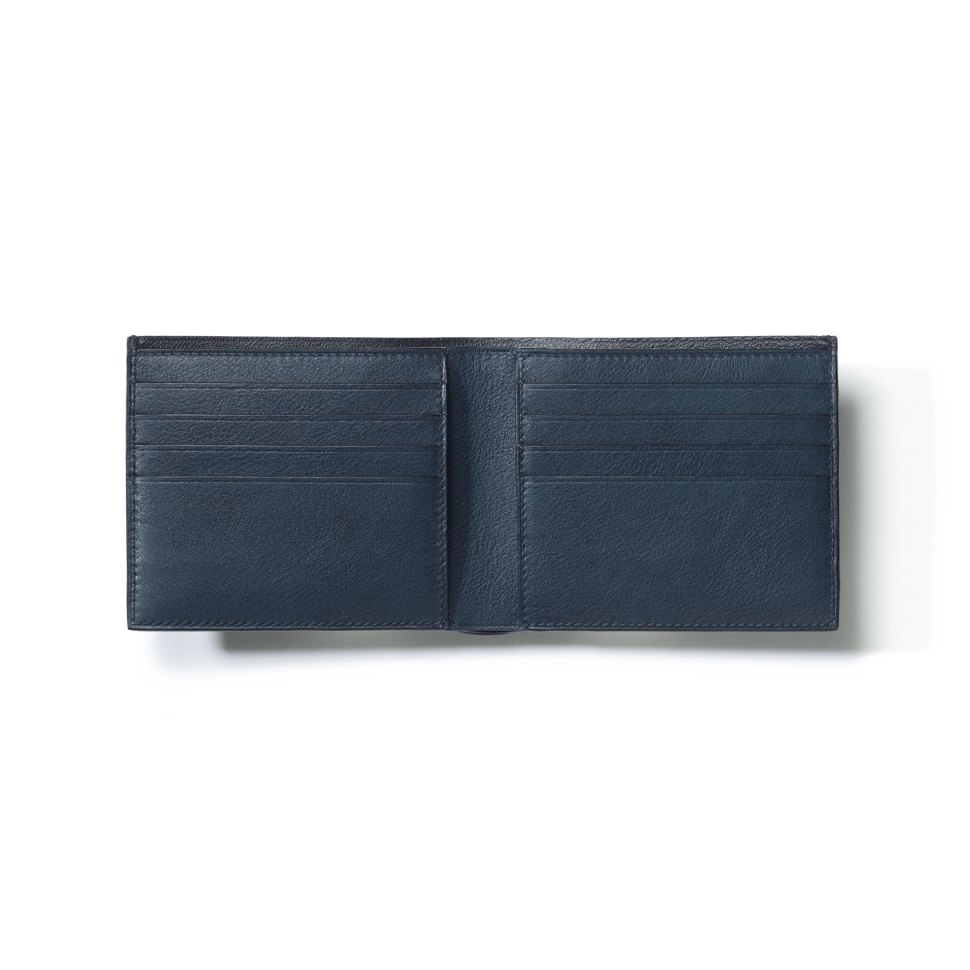 Portefeuille Compact Double You [Cuir veau lisse marine] - Image 3